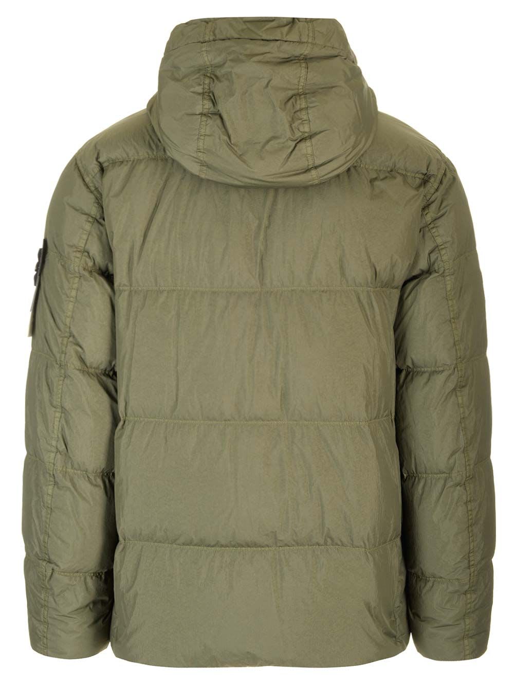 Shop Stone Island Hood With Down Filling In Green