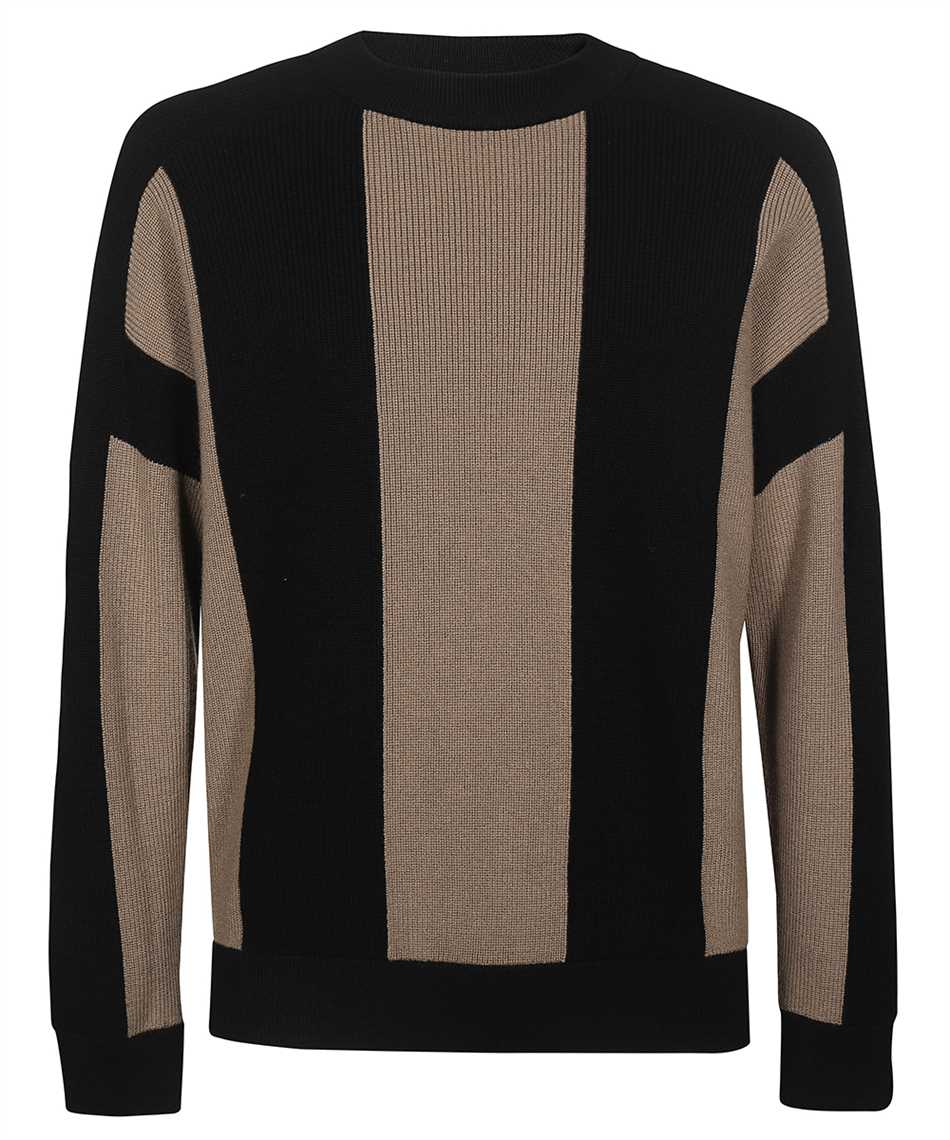 Emporio Armani Long Sleeve Crew-neck Sweater In Black