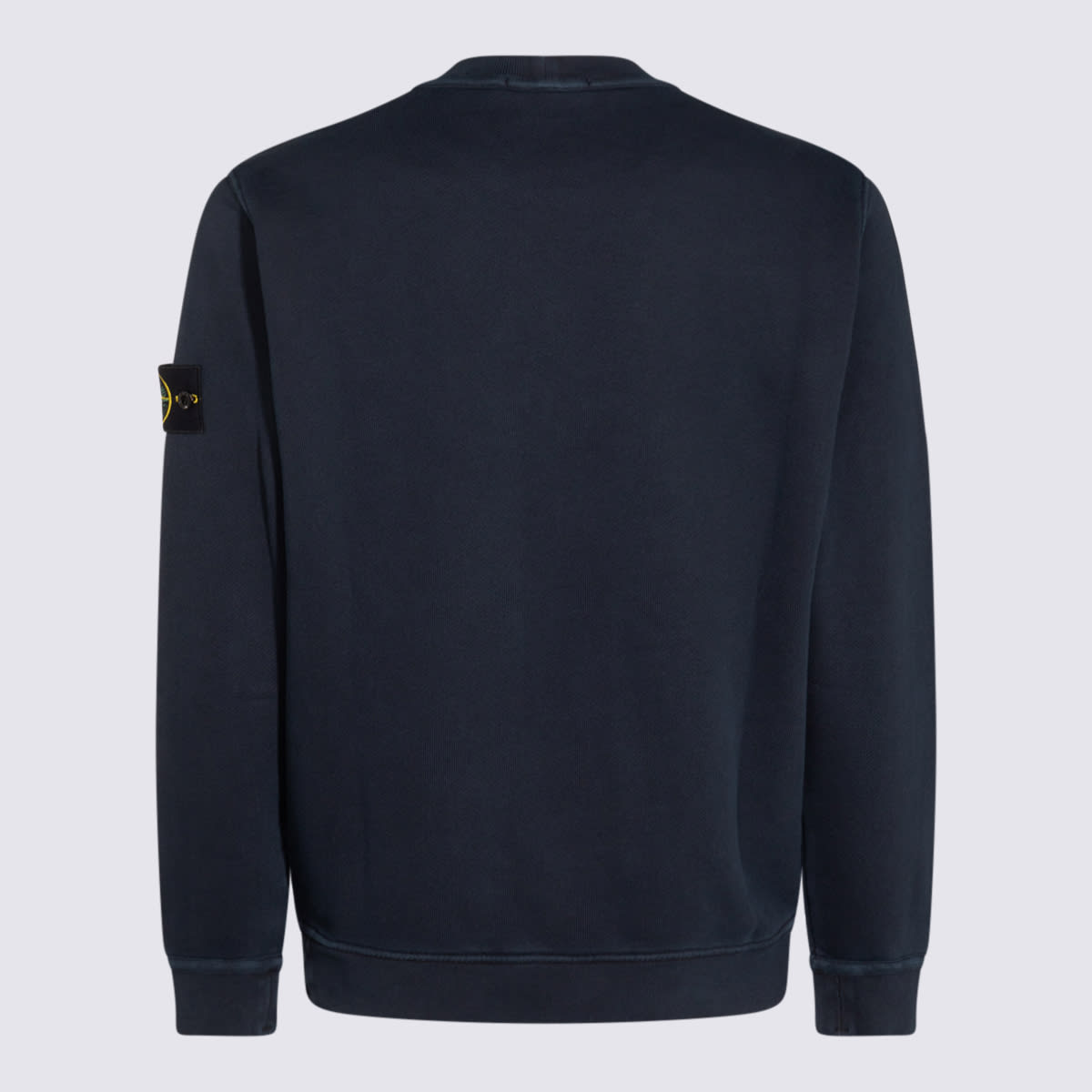 Shop Stone Island Blue Cotton Sweatshirt