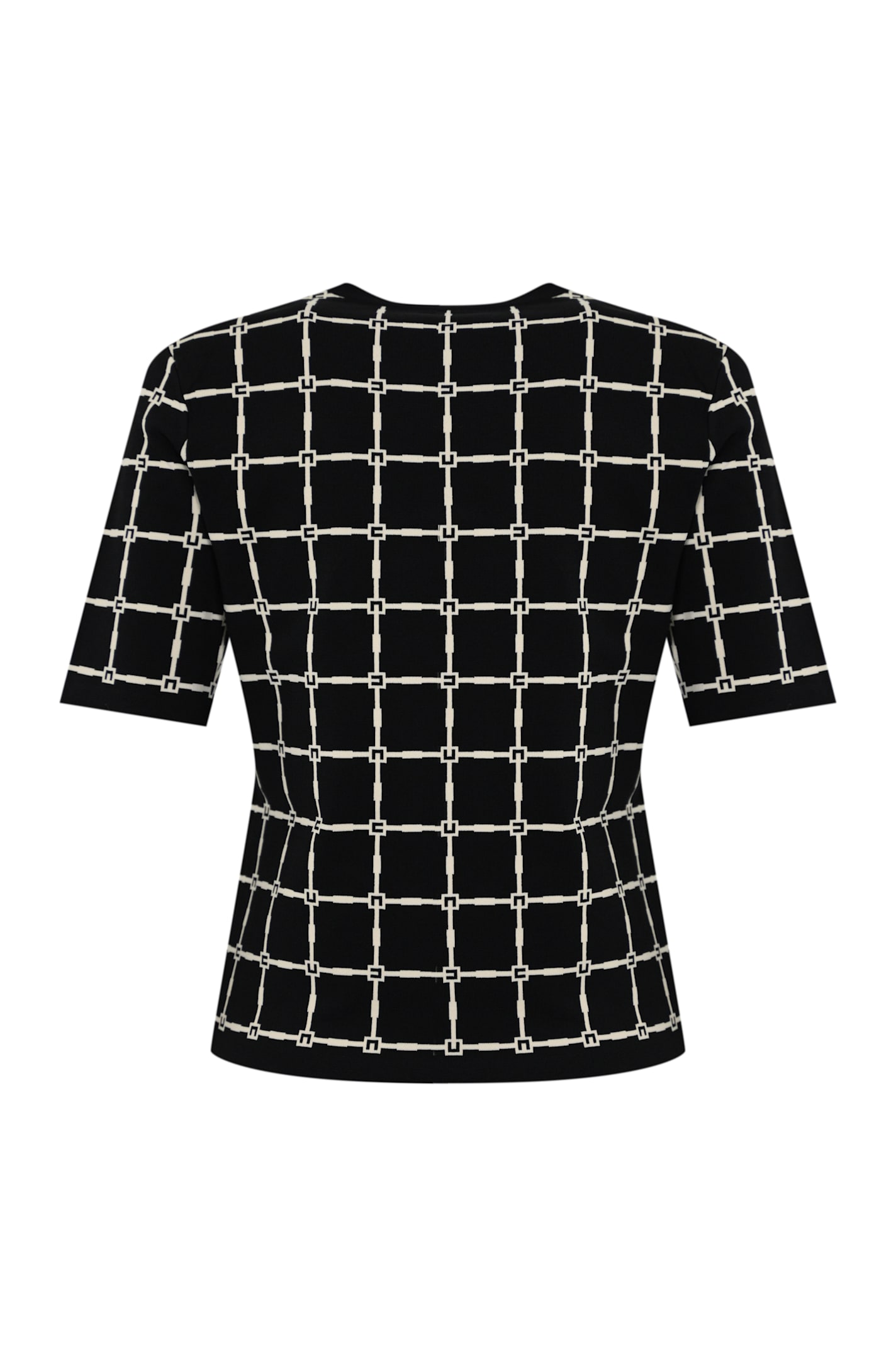 Elisabetta Franchi Jacquard Viscose Sweater In Black Butter