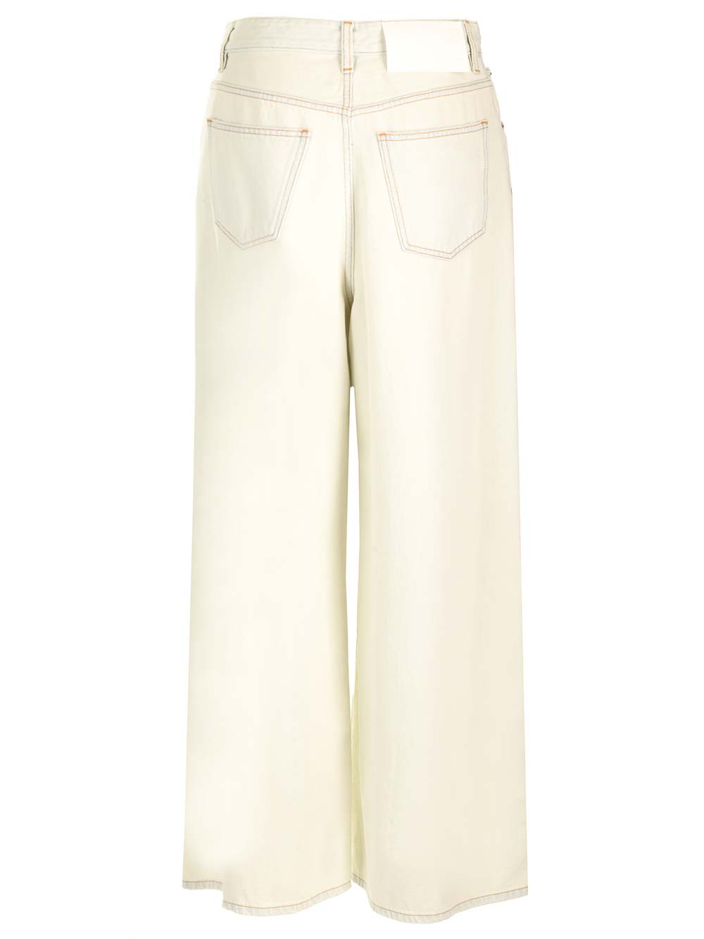 Shop Mm6 Maison Margiela Wide Leg Jeans In White