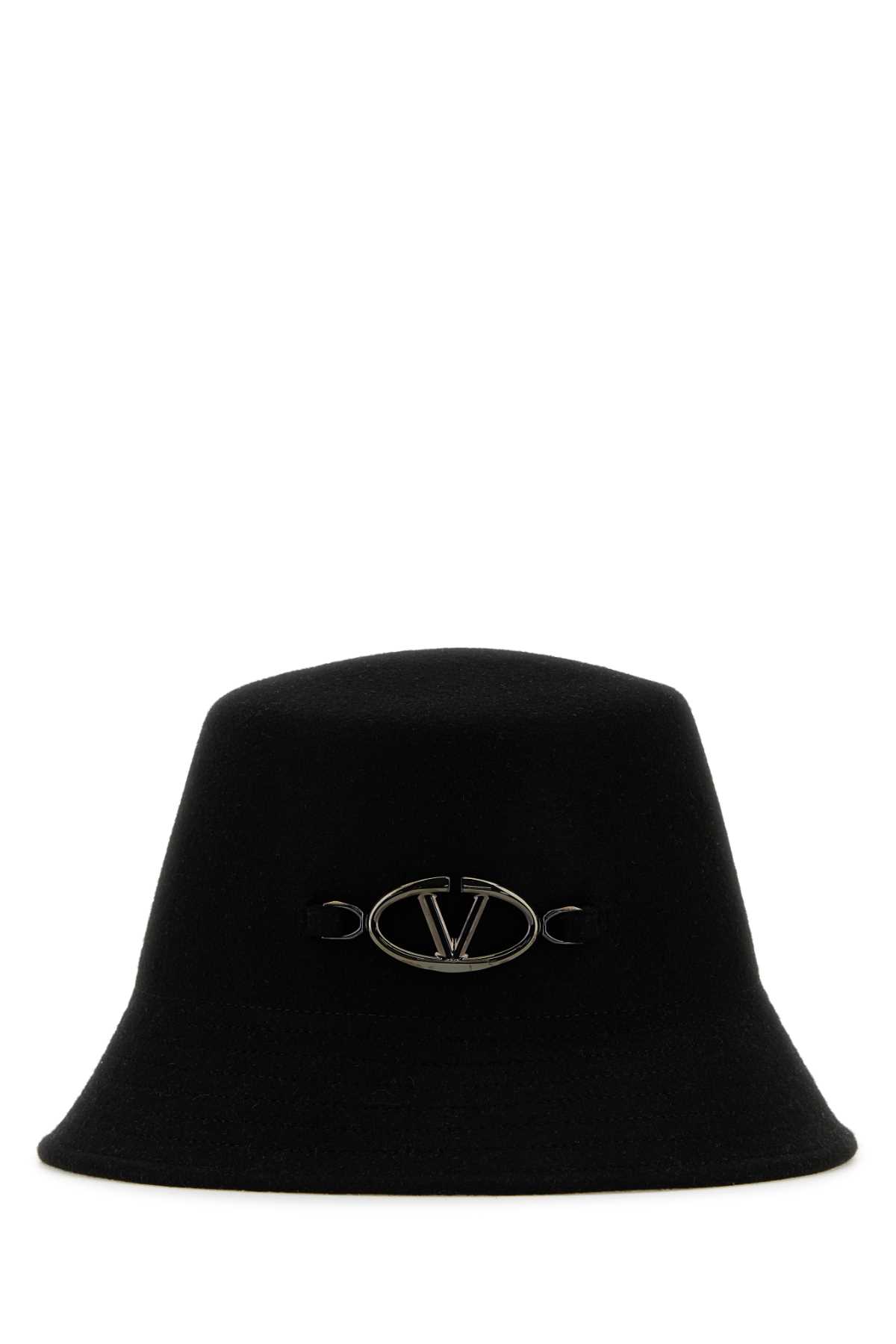 Shop Valentino Black Felt Bucket Hat In Neroblackruthenio