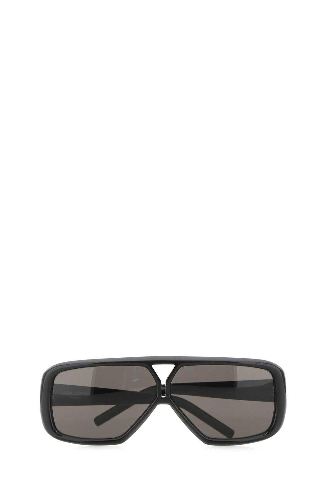 Shop Saint Laurent Sl 569 Y Aviator Sunglasses In Black