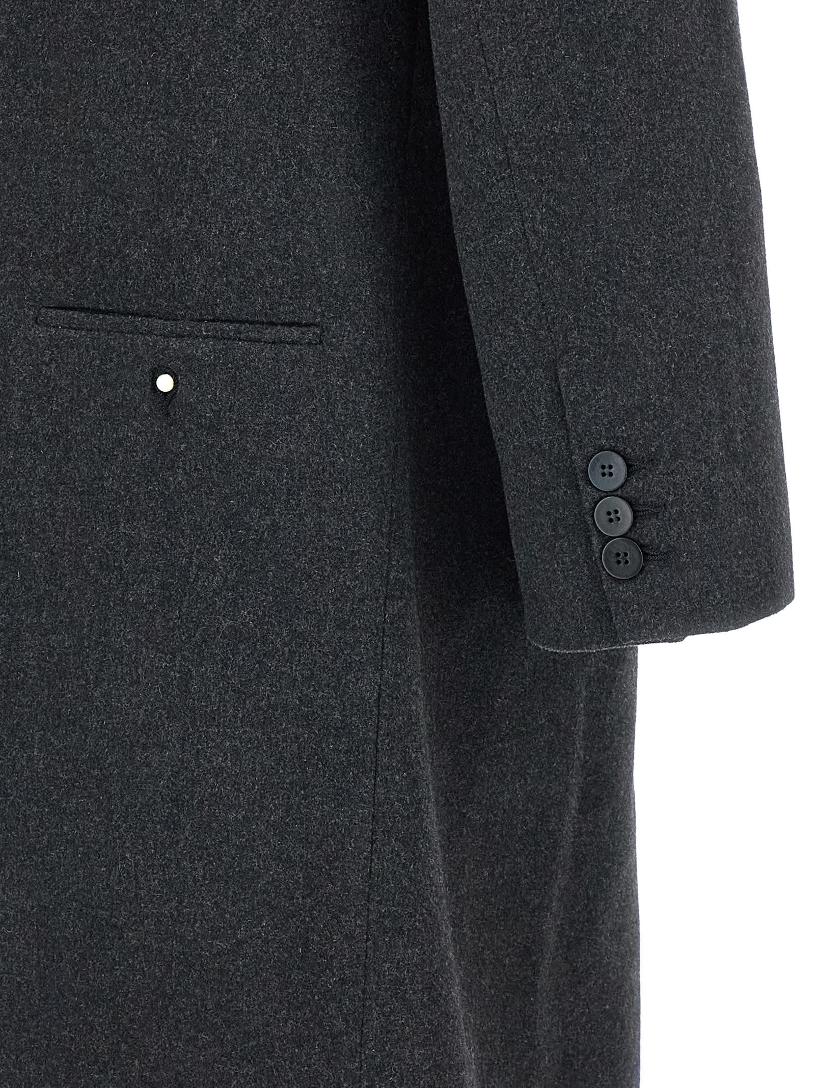 Magliano Double Breasted Coat Notched Lapels In Black