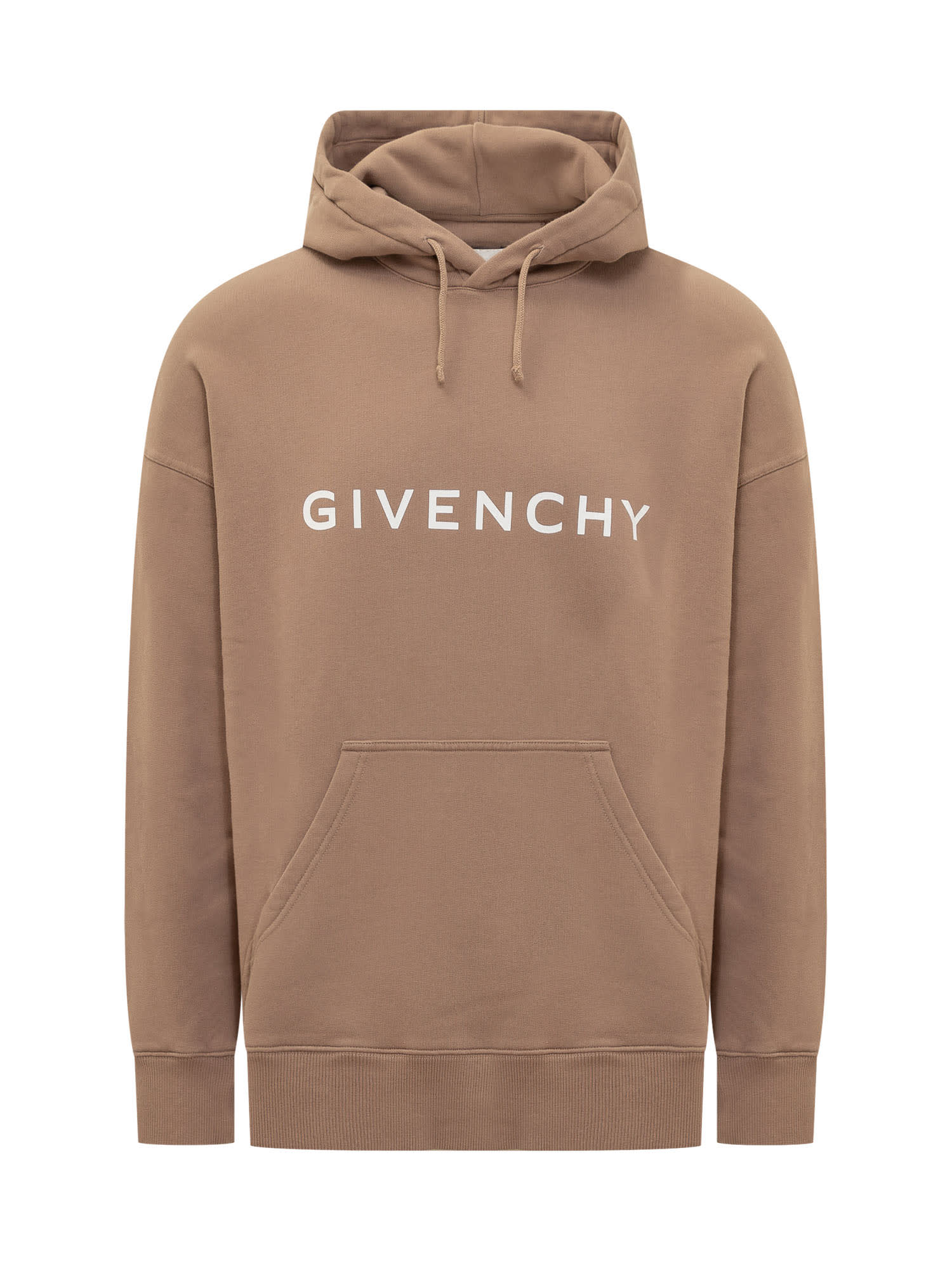 Shop Givenchy Hoodie With Logo In Beige