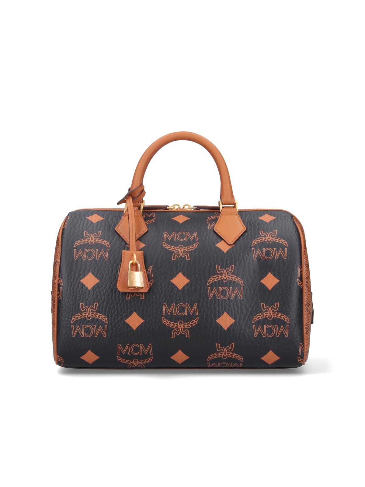 Shop Mcm Medium Handbag Ella Boston In Black