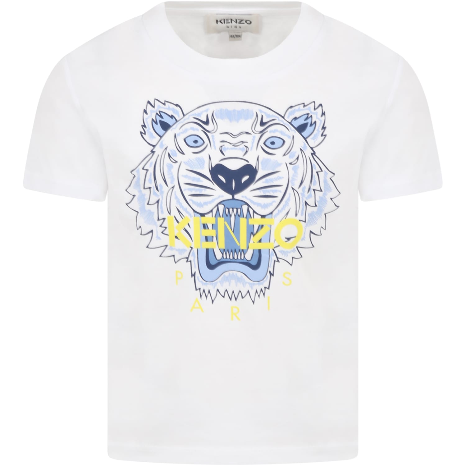 KENZO WHITE T-SHIRT FOR BOY WITH TIGER