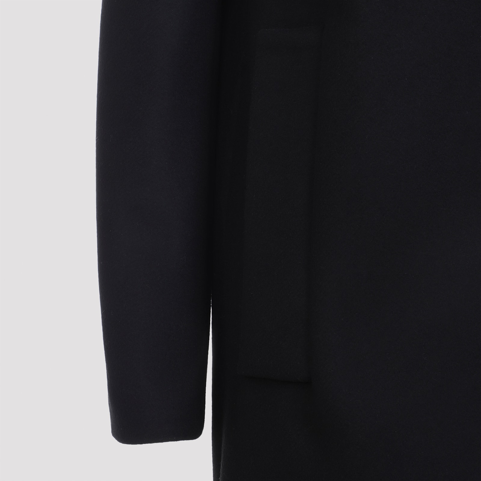 Sportmax Long Black Virgin Wool Coat With Tailored Fit In Black