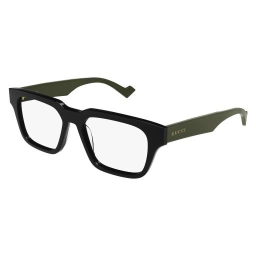 Shop Gucci Square Frame Glasses In 005 Black Green Transpare