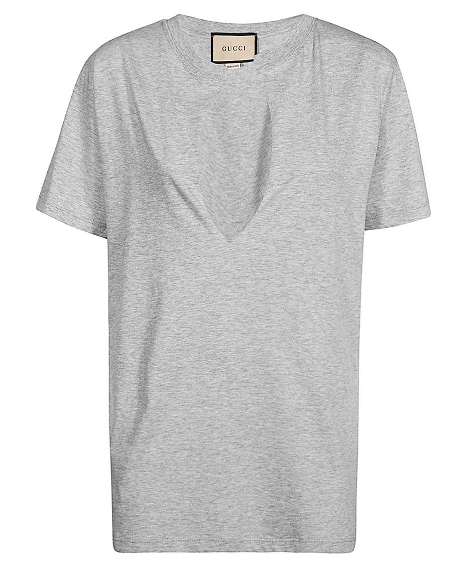 Shop Gucci Cotton T-shirt In Heather Grey