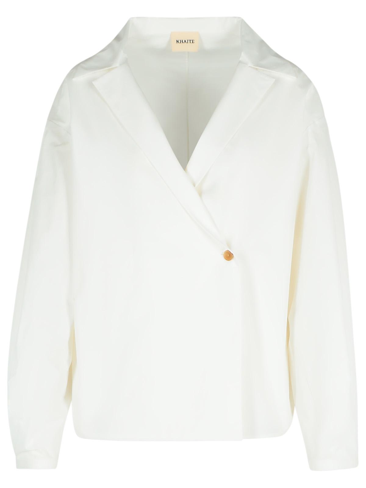 Khaite Ashton Double-breasted Cotton Top In White