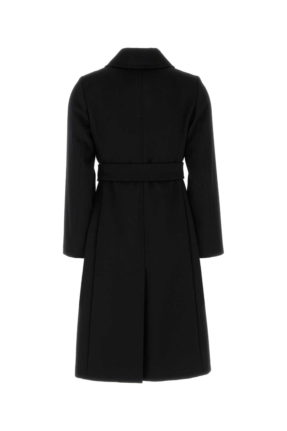 Max Mara Black Wool Bcollag Coat In Black