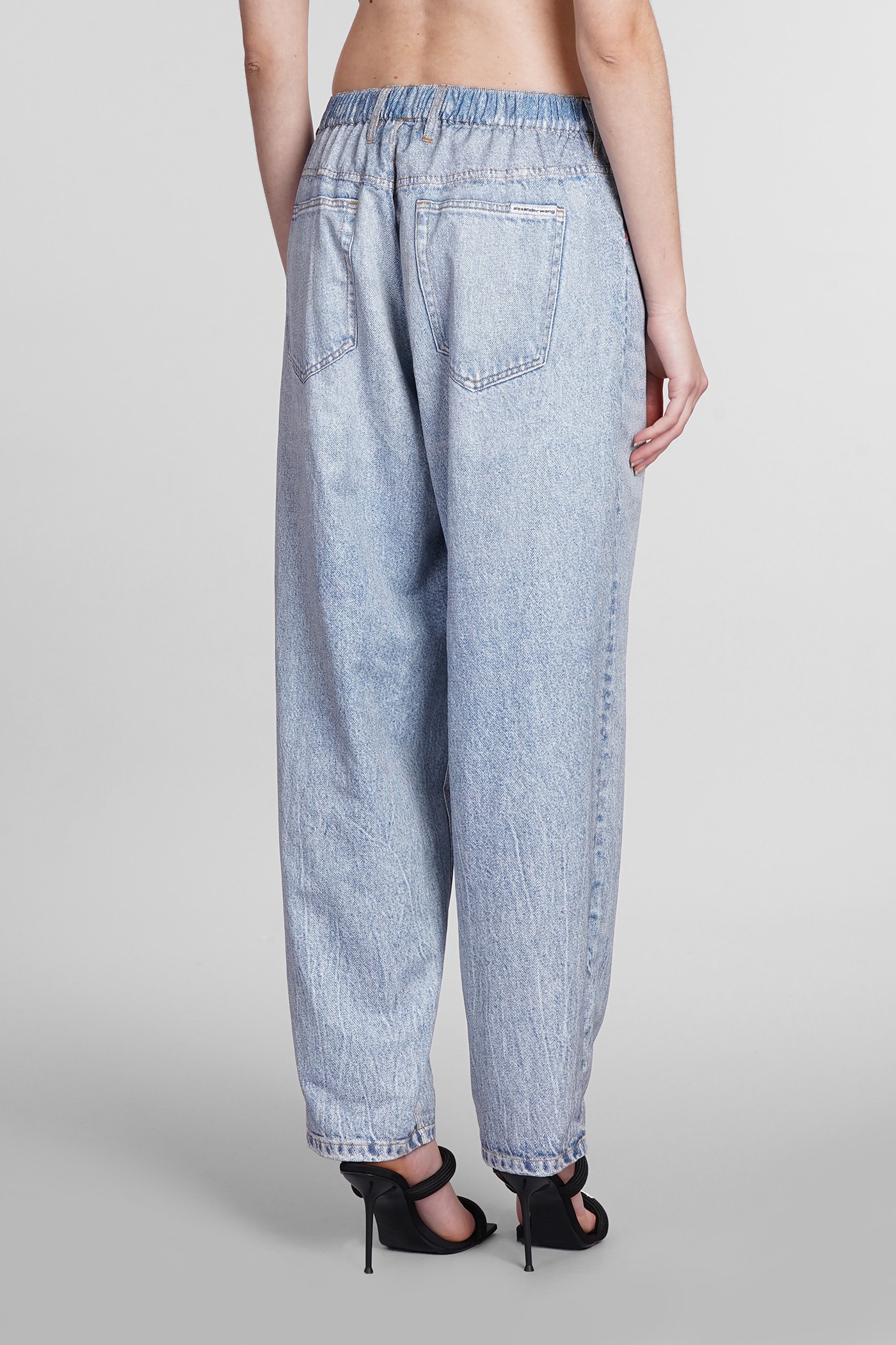 Alexander Wang Printed Denim Track Pant In Nylon In Vintagefadedindigo
