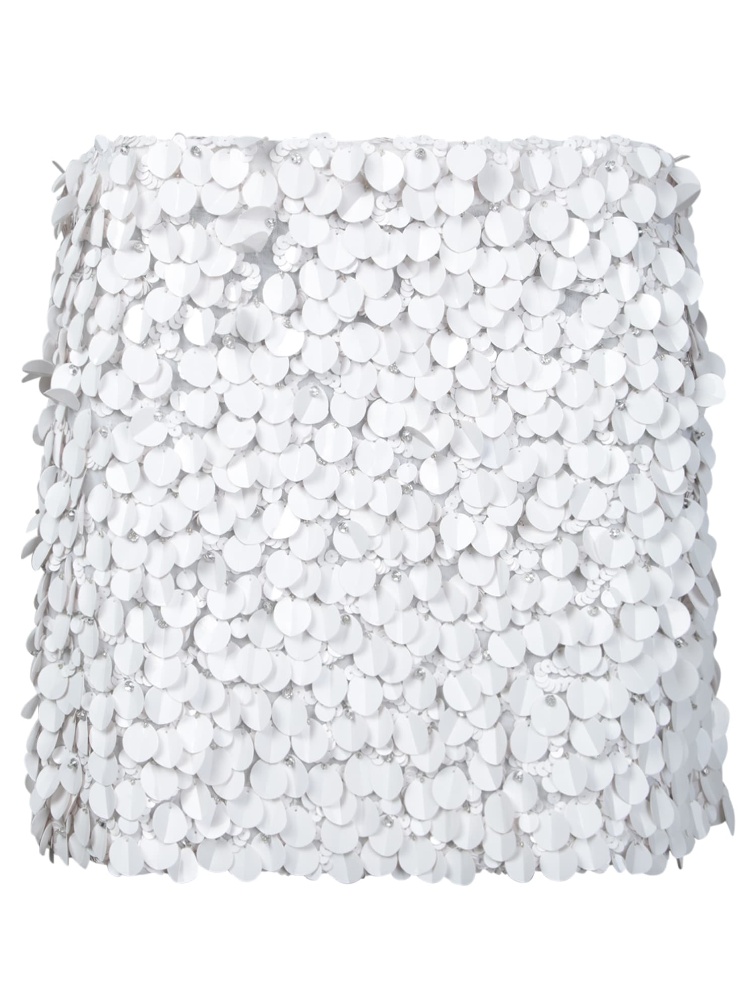 Parosh White Sequin Mini Skirt