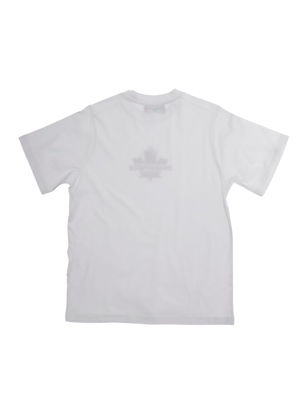 Dsquared2 White Crewneck T-shirt With Logo Print On The Front In Cotton Boy In White