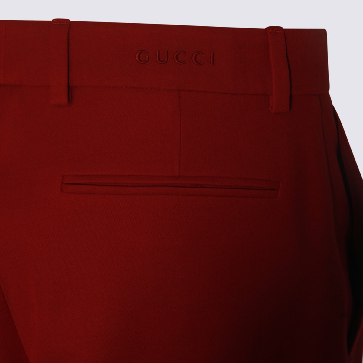 Gucci Red Ancora Wool Pants In Red