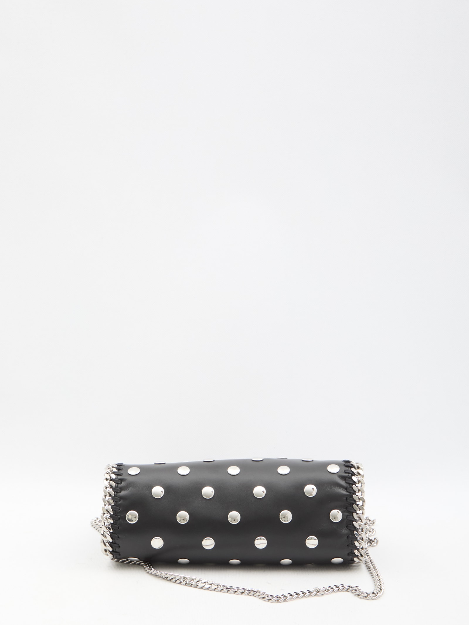 Shop Stella Mccartney Studded Falabella Mini Tote Bag In Black