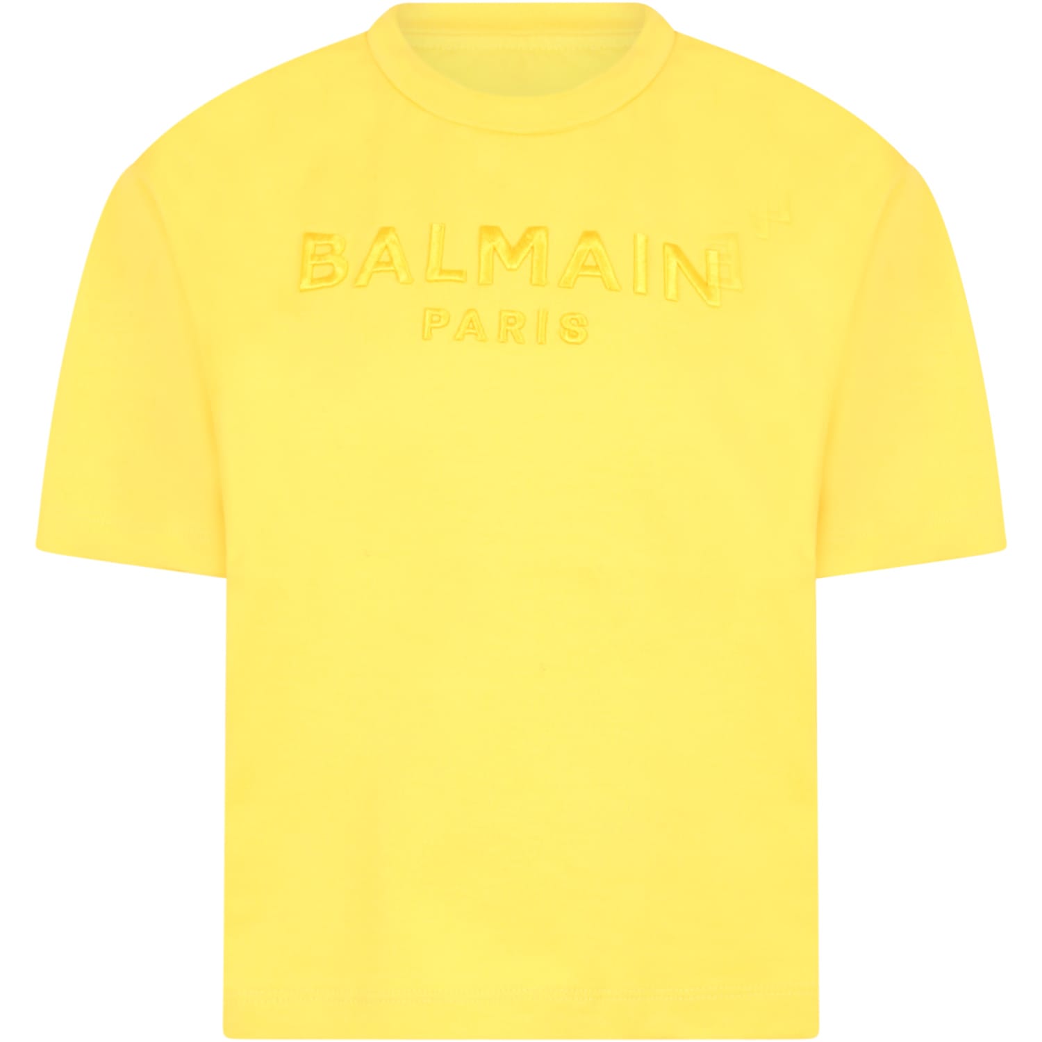 Balmain Yellow T-shirt For Kids With Logo