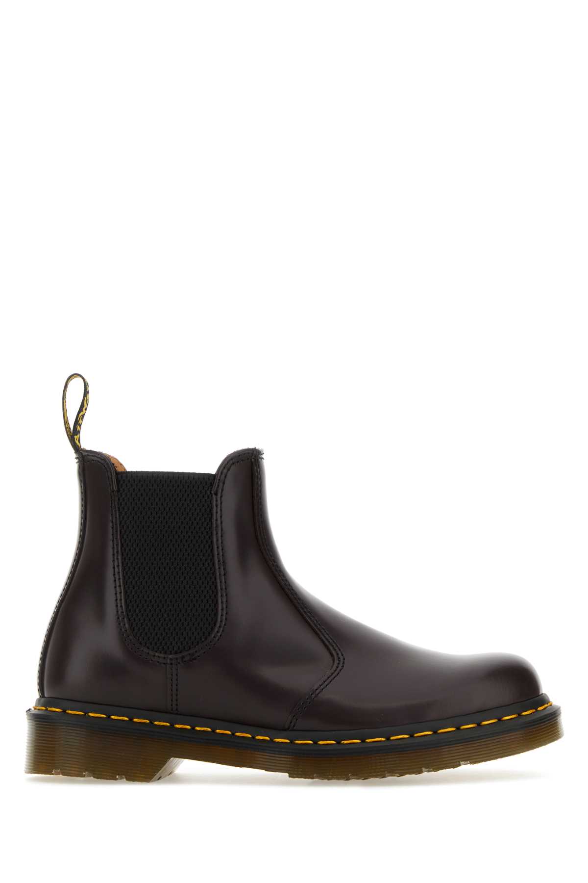 Shop Dr. Martens' Aubergine Leather 2976 Ankle Boots In Burgundysmooth