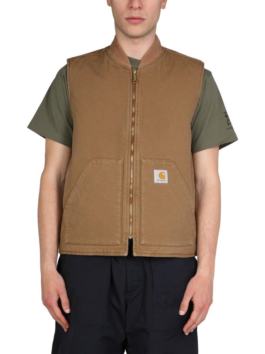 CARHARTT LOGO PATCH ZIPPED GILET