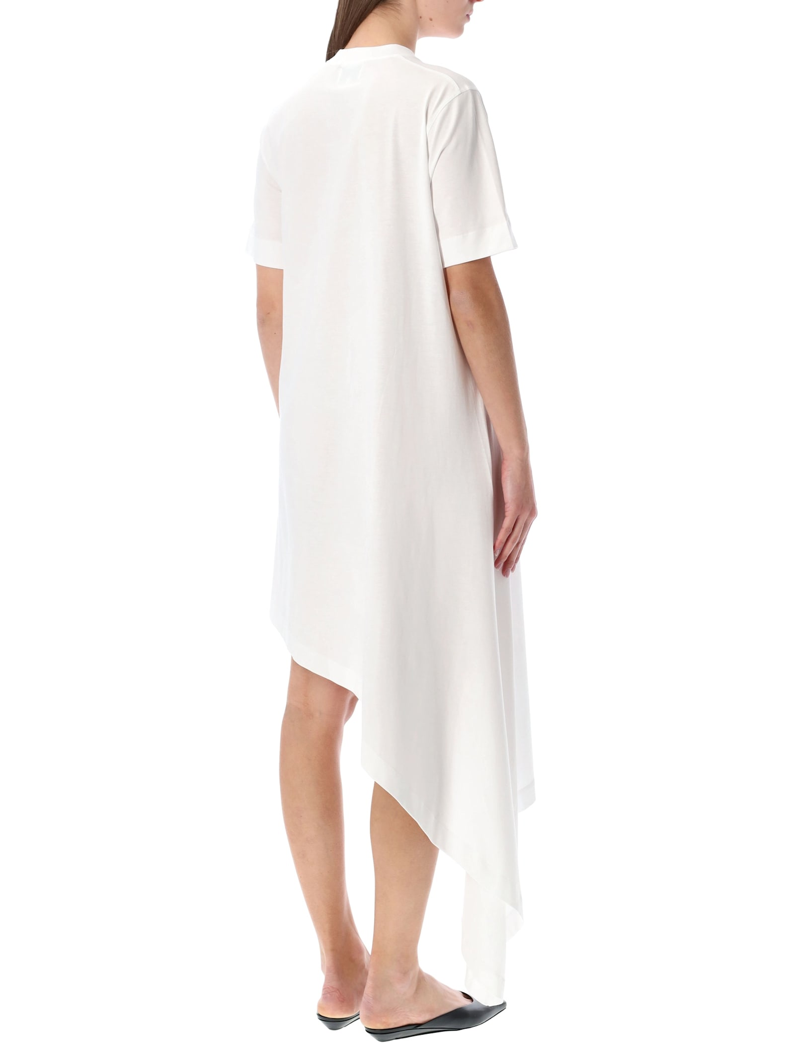 Loulou Studio Lou Lou Igari Asymmetric T-shirt Dress In White