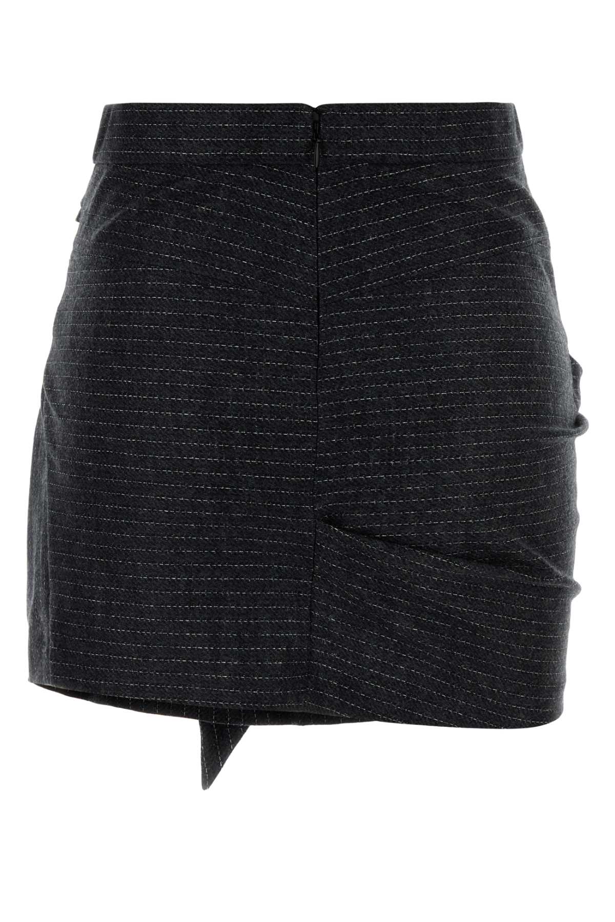 Isabel Marant Embroidered Wool Blend Rosaria Mini Skirt In Black