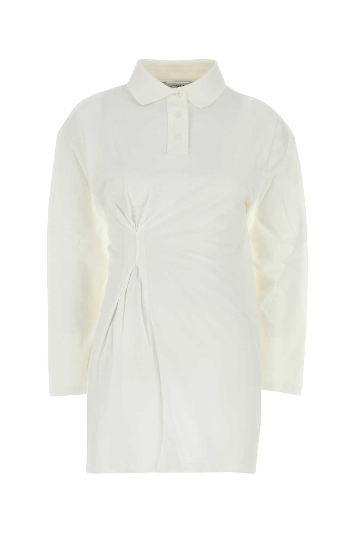 White Stretch Piquet Lady Mini Polo Dress