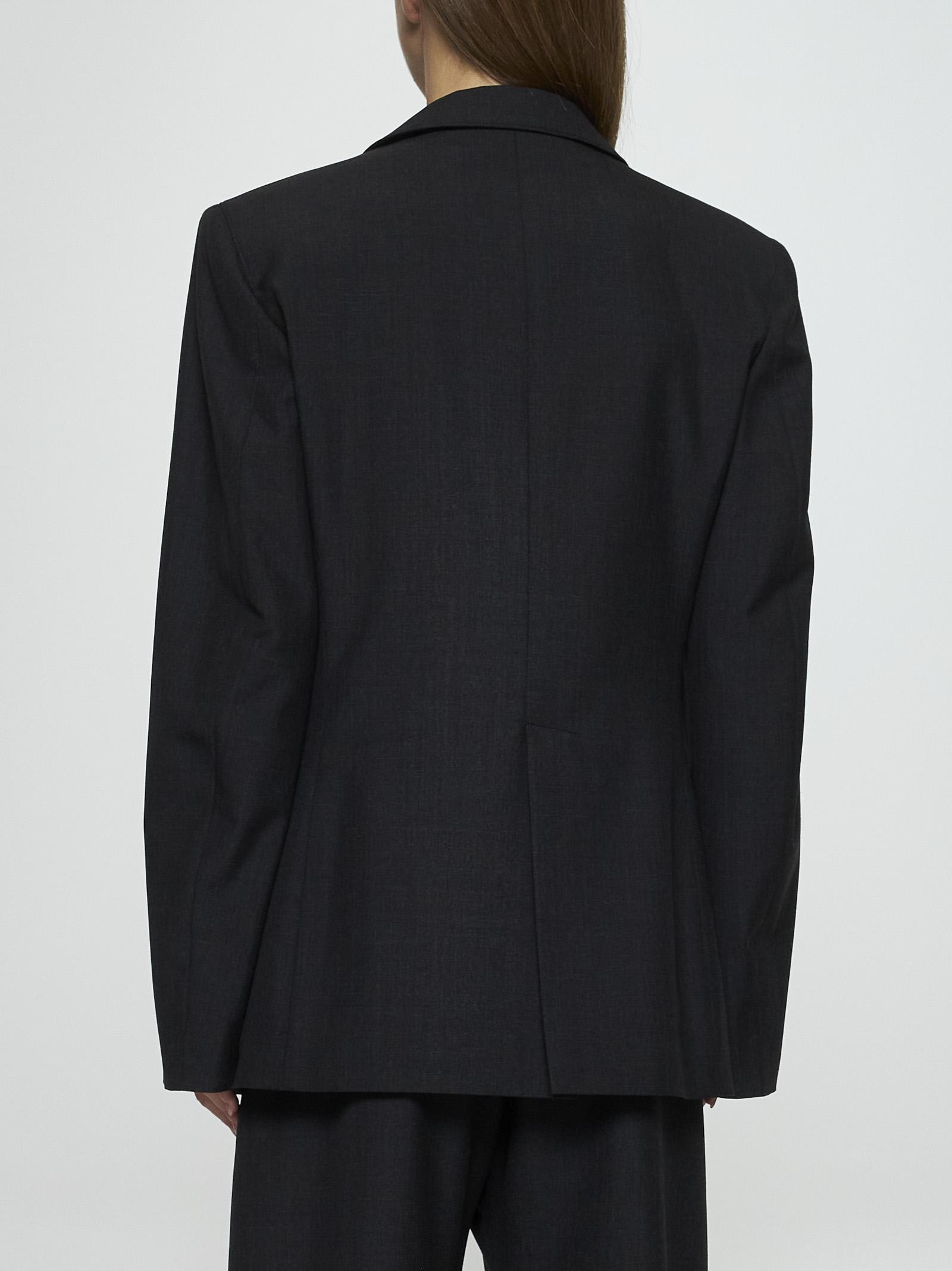 Shop Lemaire Wool-blend Single-breasted Blazer In Black