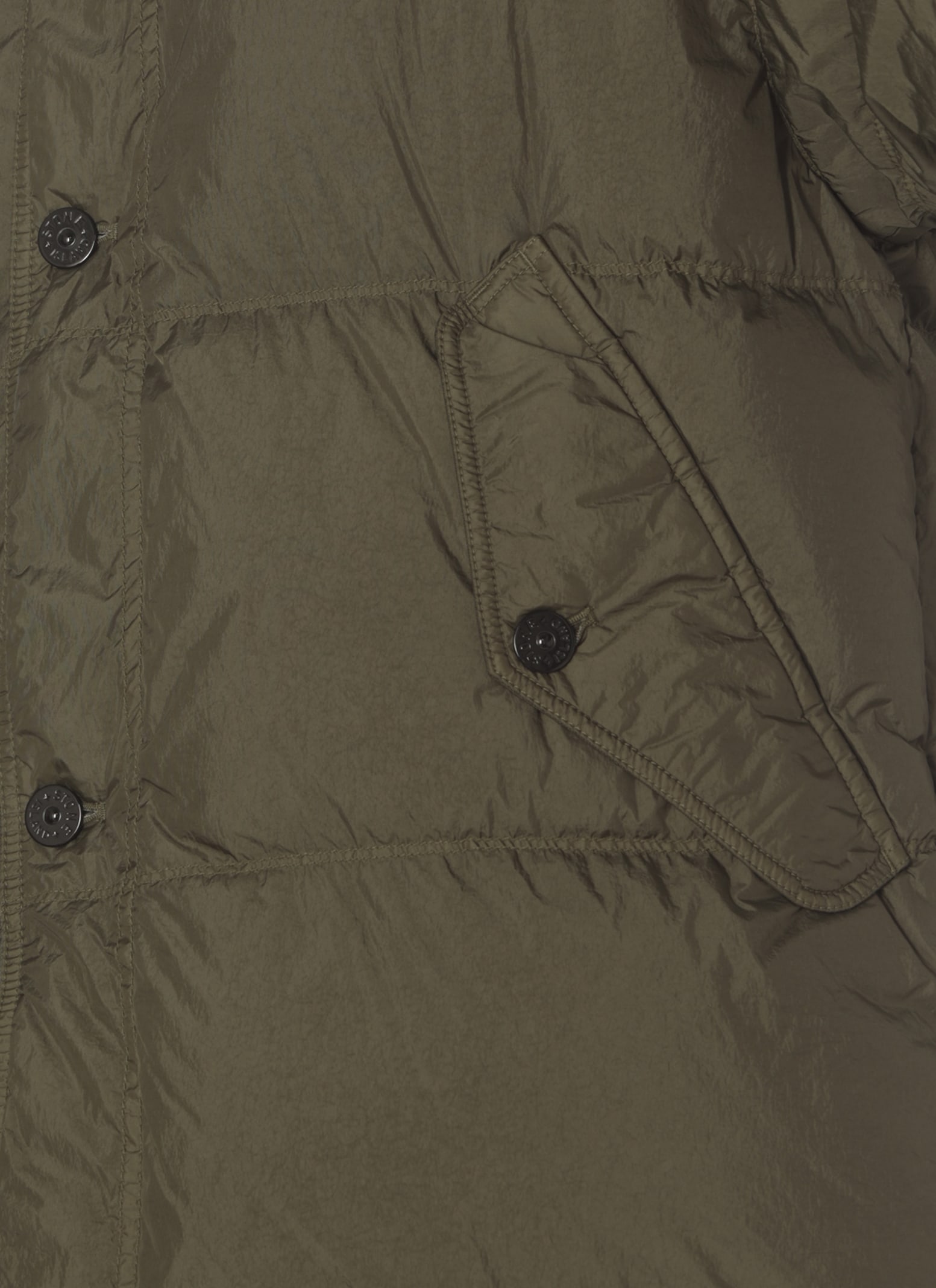 Shop Stone Island Down Jacket With Logo In Green