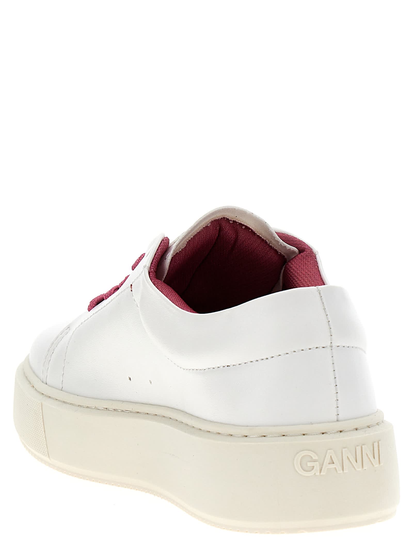 Shop Ganni Sporty Mix Sneakers In Fuchsia