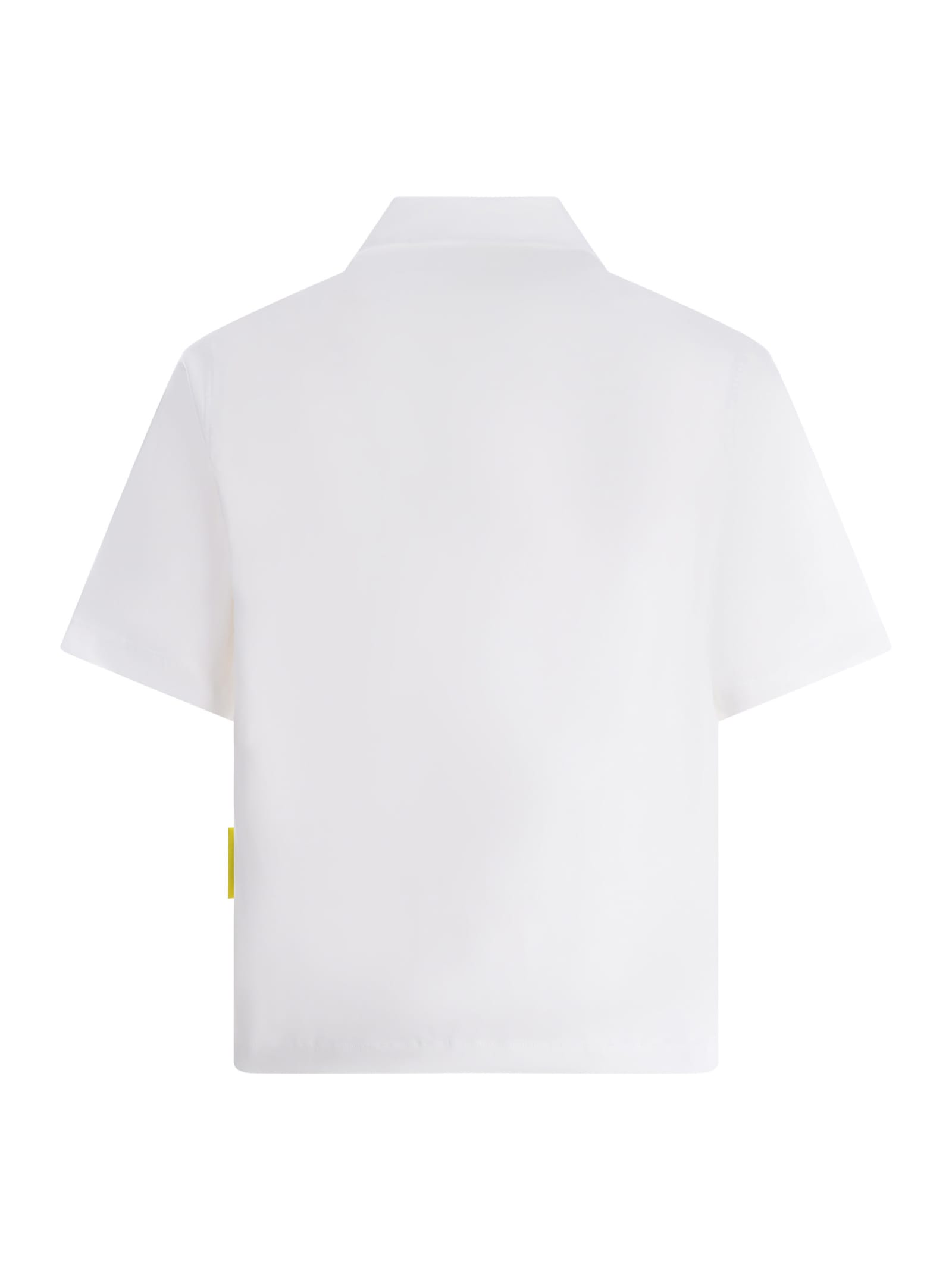 Shop Barrow Bowling Shirt  In Poplin In Bianco