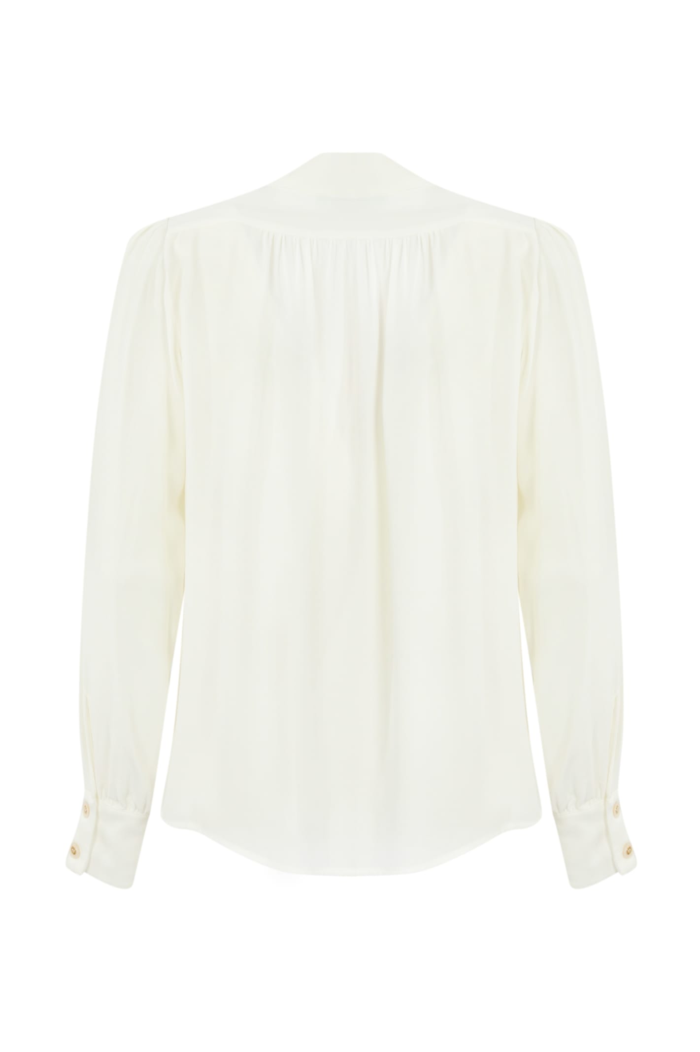 Shop Elisabetta Franchi Georgette Blouse And Necklace In Avorio