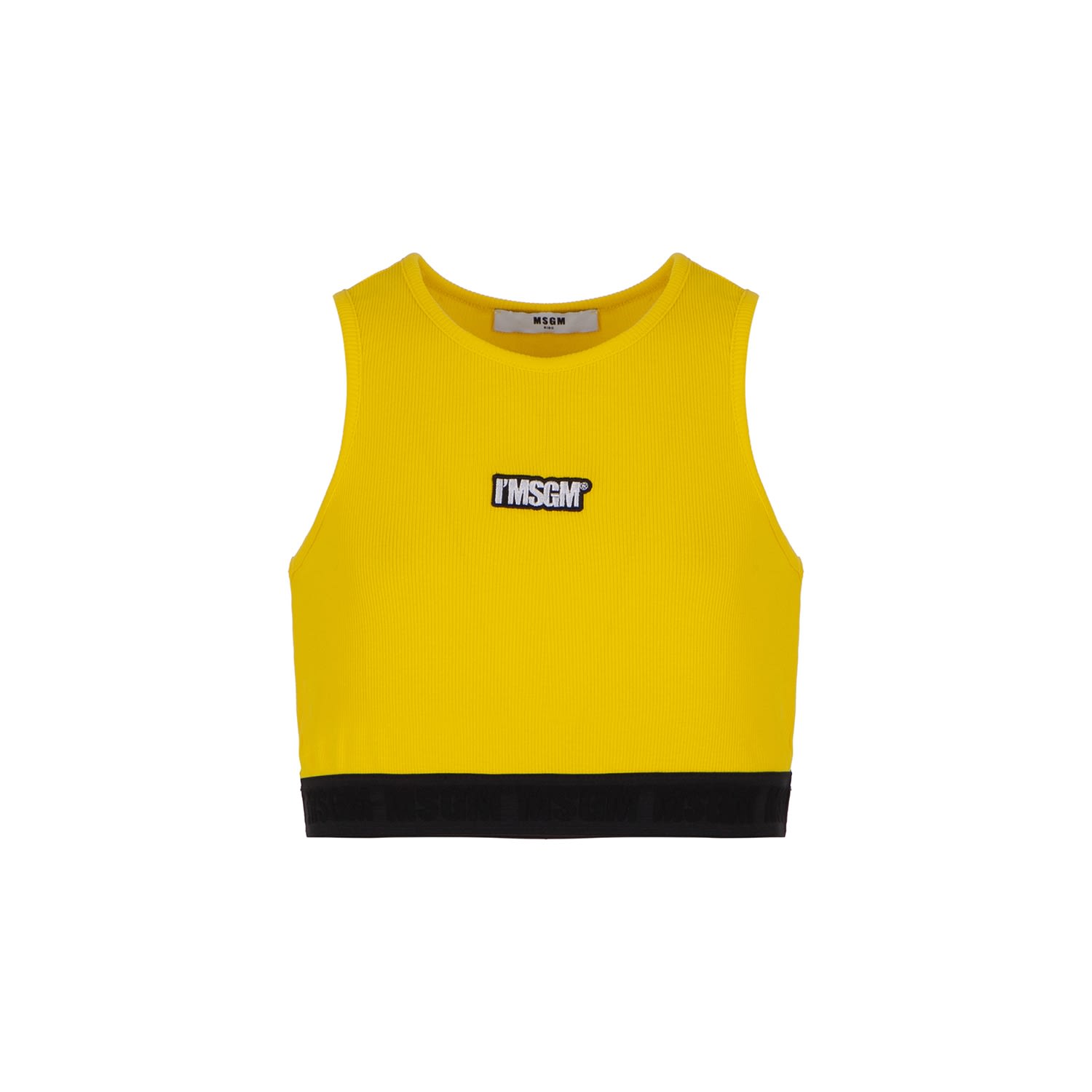 Msgm Kids' Top Con Stampa In Yellow