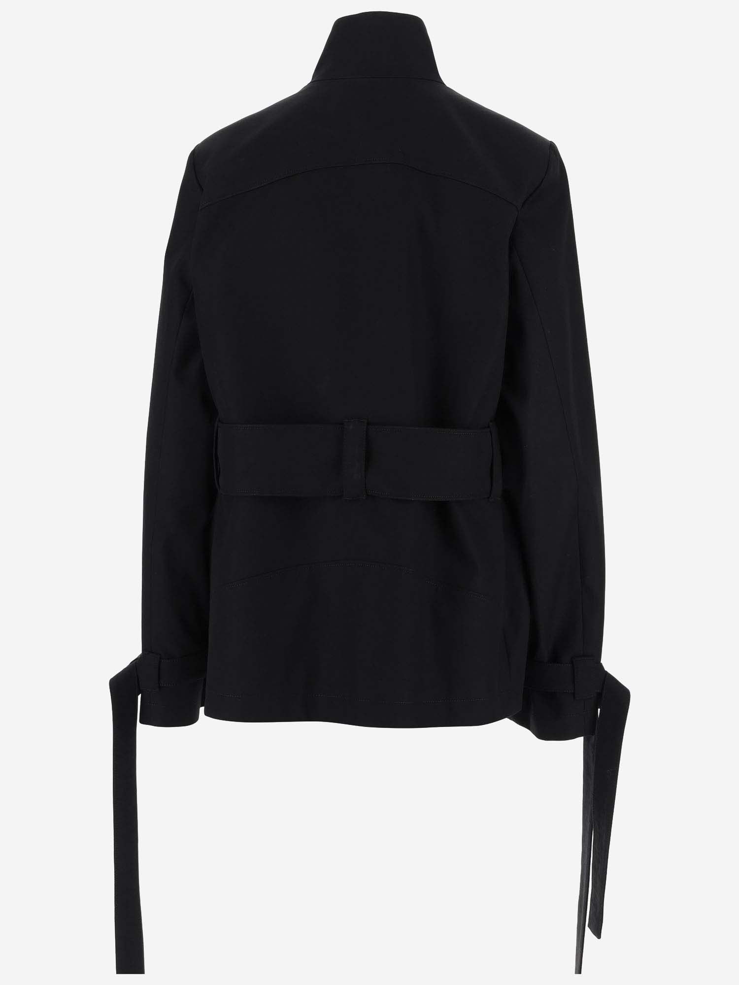 Shop Off-white Cotton Jacket With Belt In Black