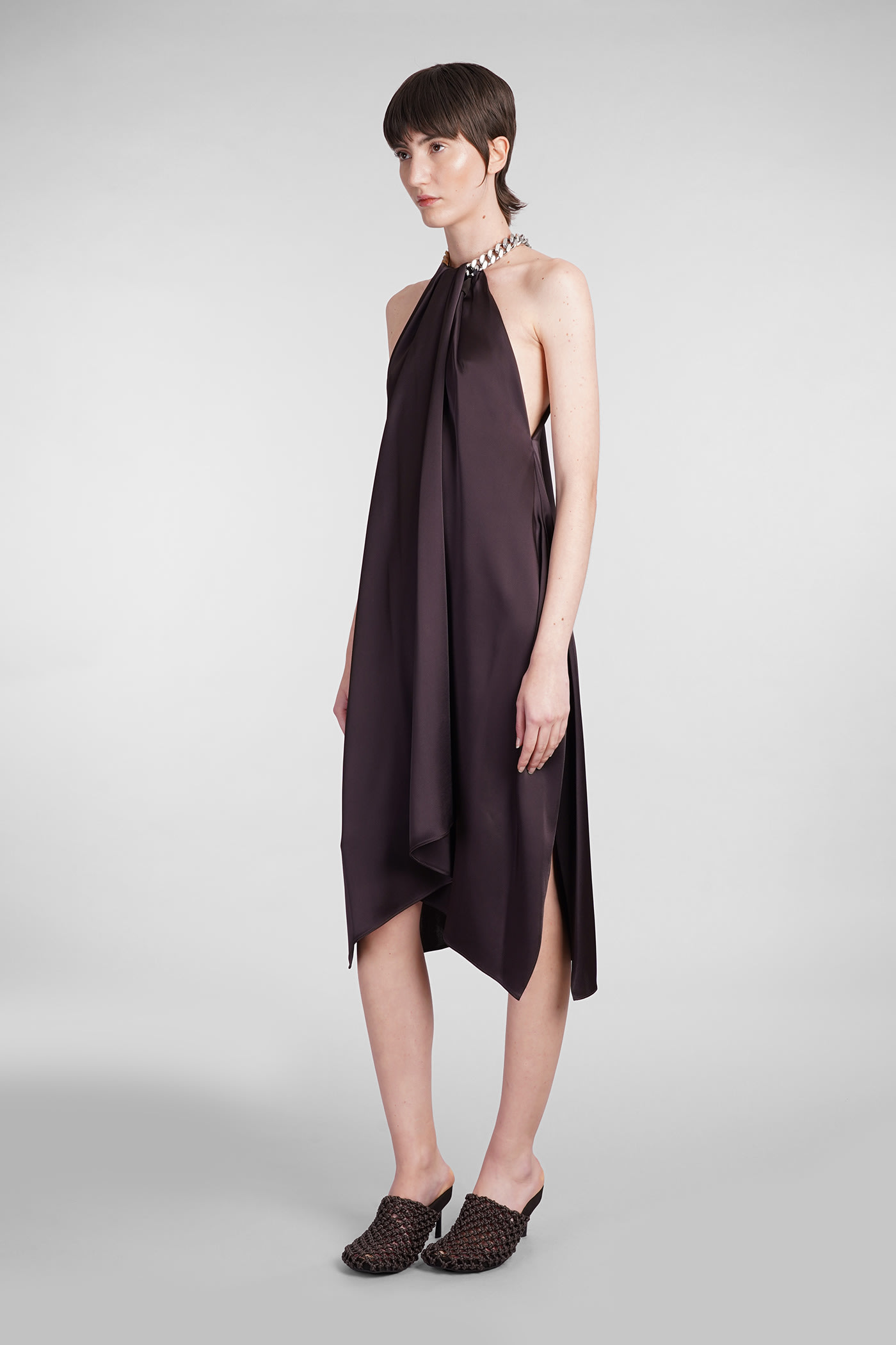 Shop Stella Mccartney Dress In Brown Acetate