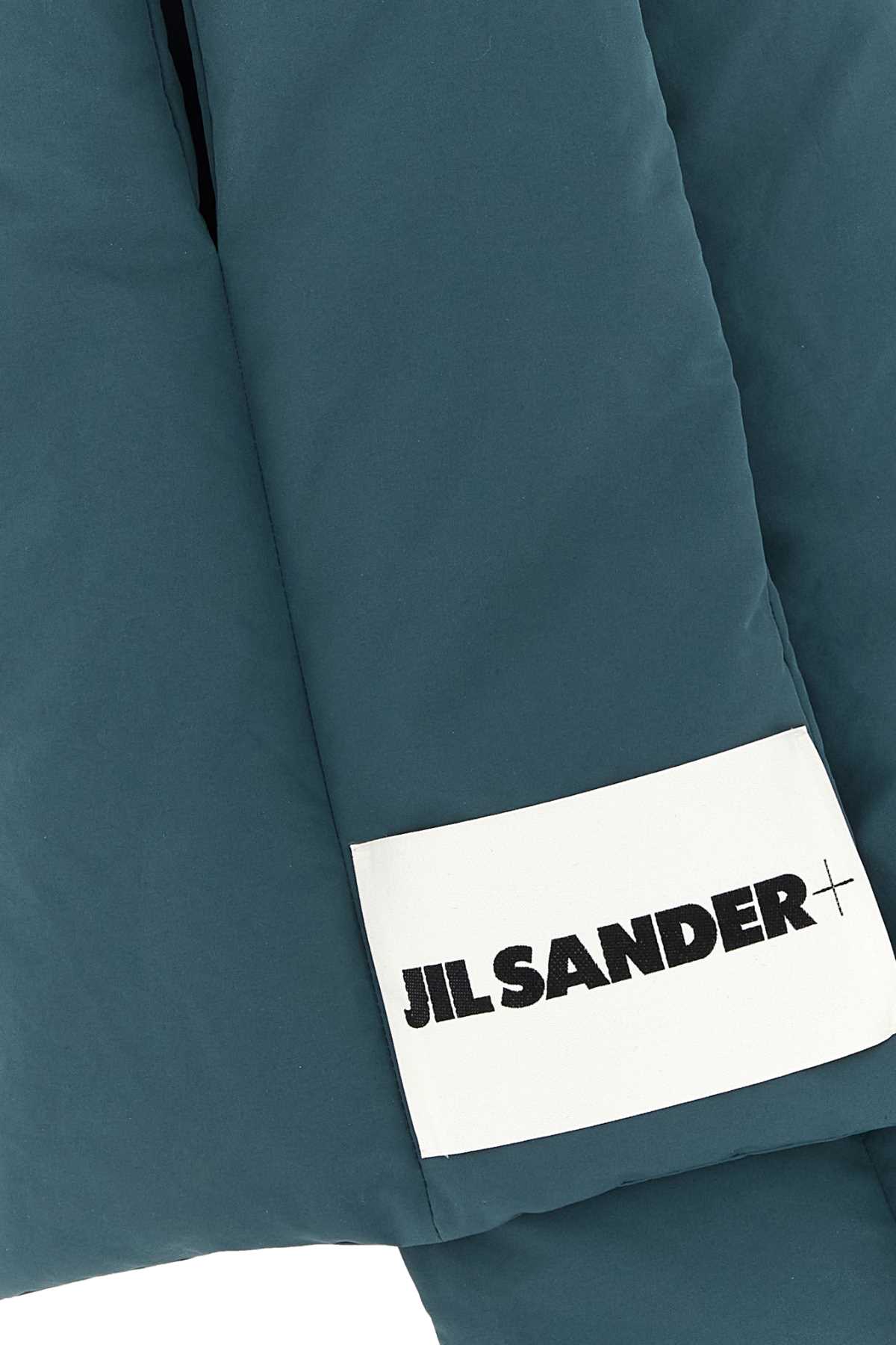 Shop Jil Sander Air Force Blue Polyester Scarf In 040