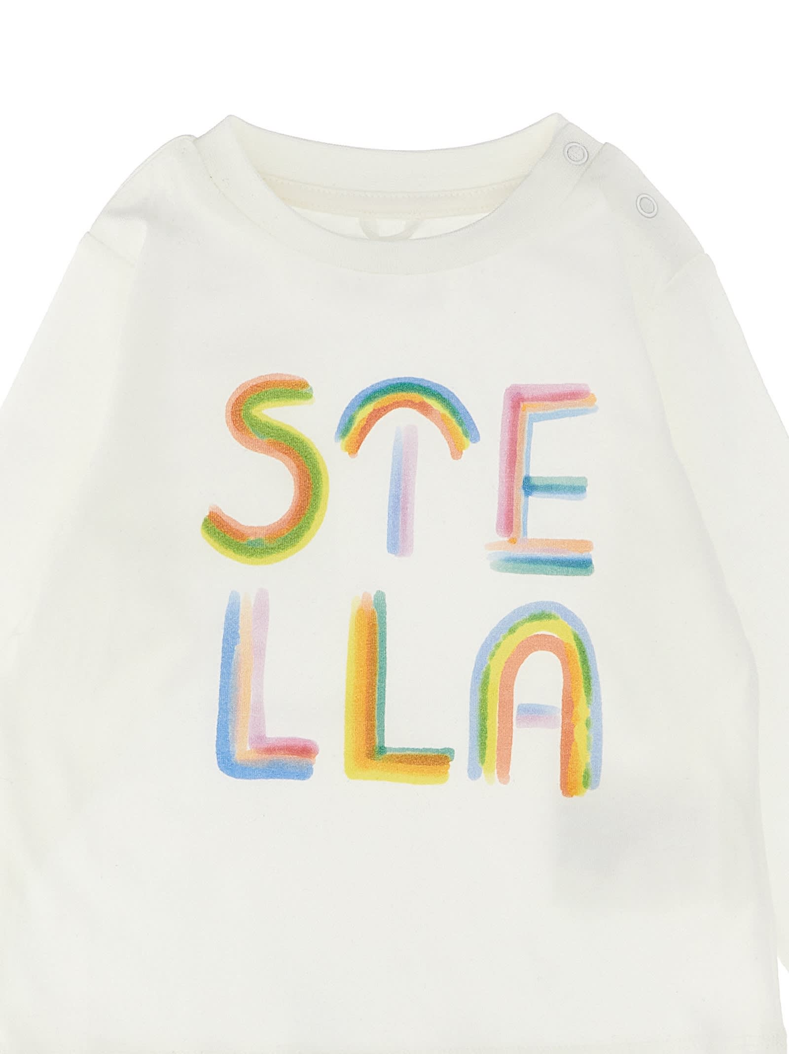 Shop Stella Mccartney T-shirt Stella Rainbow In White