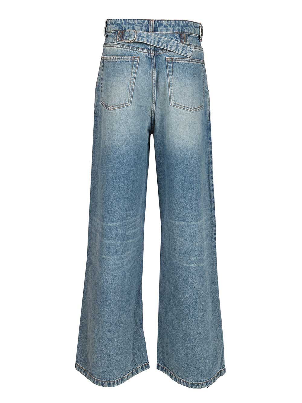 Ami Alexandre Mattiussi Wide Leg Denim Trousers Featuring Pockets In Blue