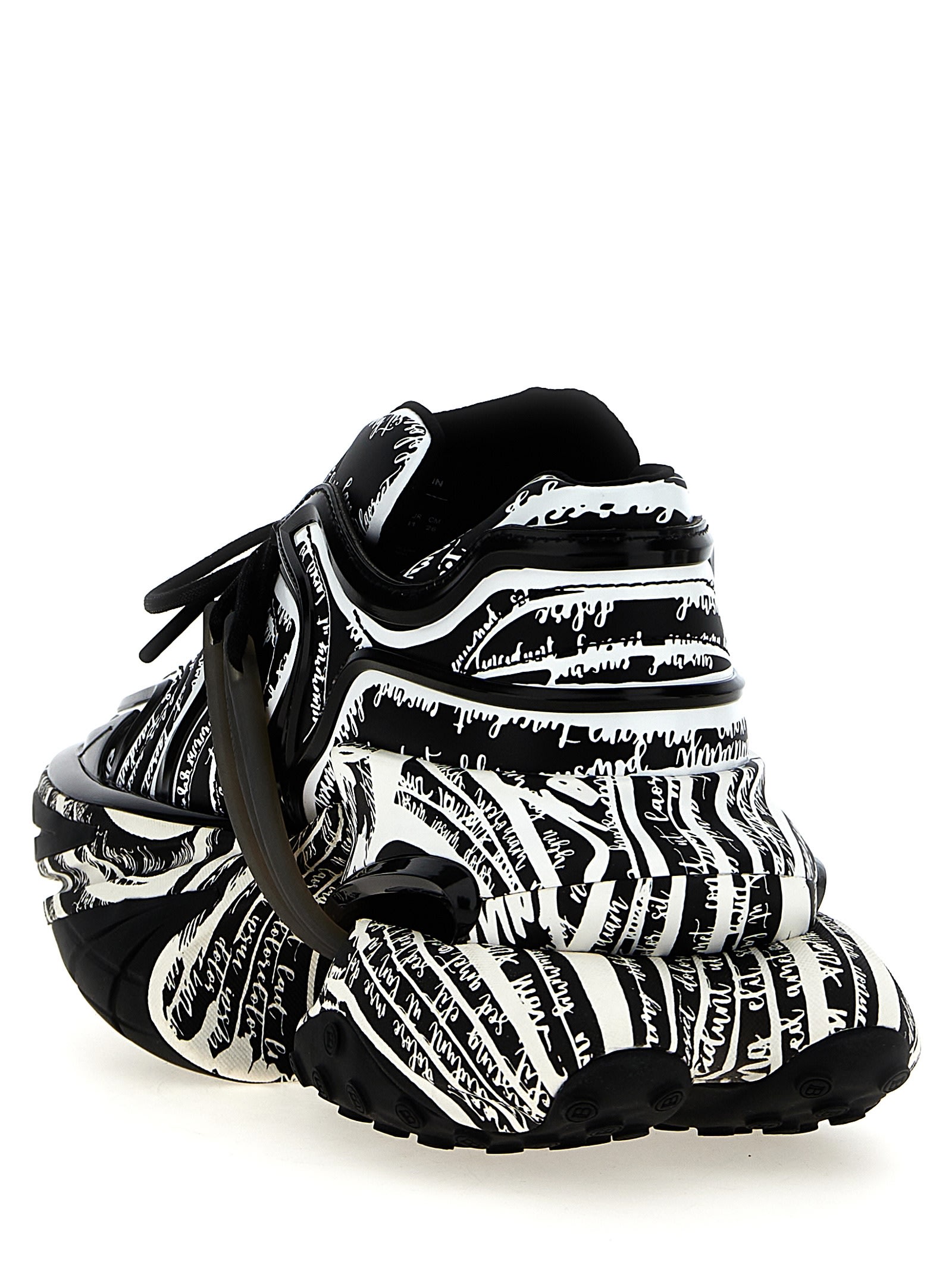 Balmain Unicorn Wave Lace-up Sneakers In Noir/blanc