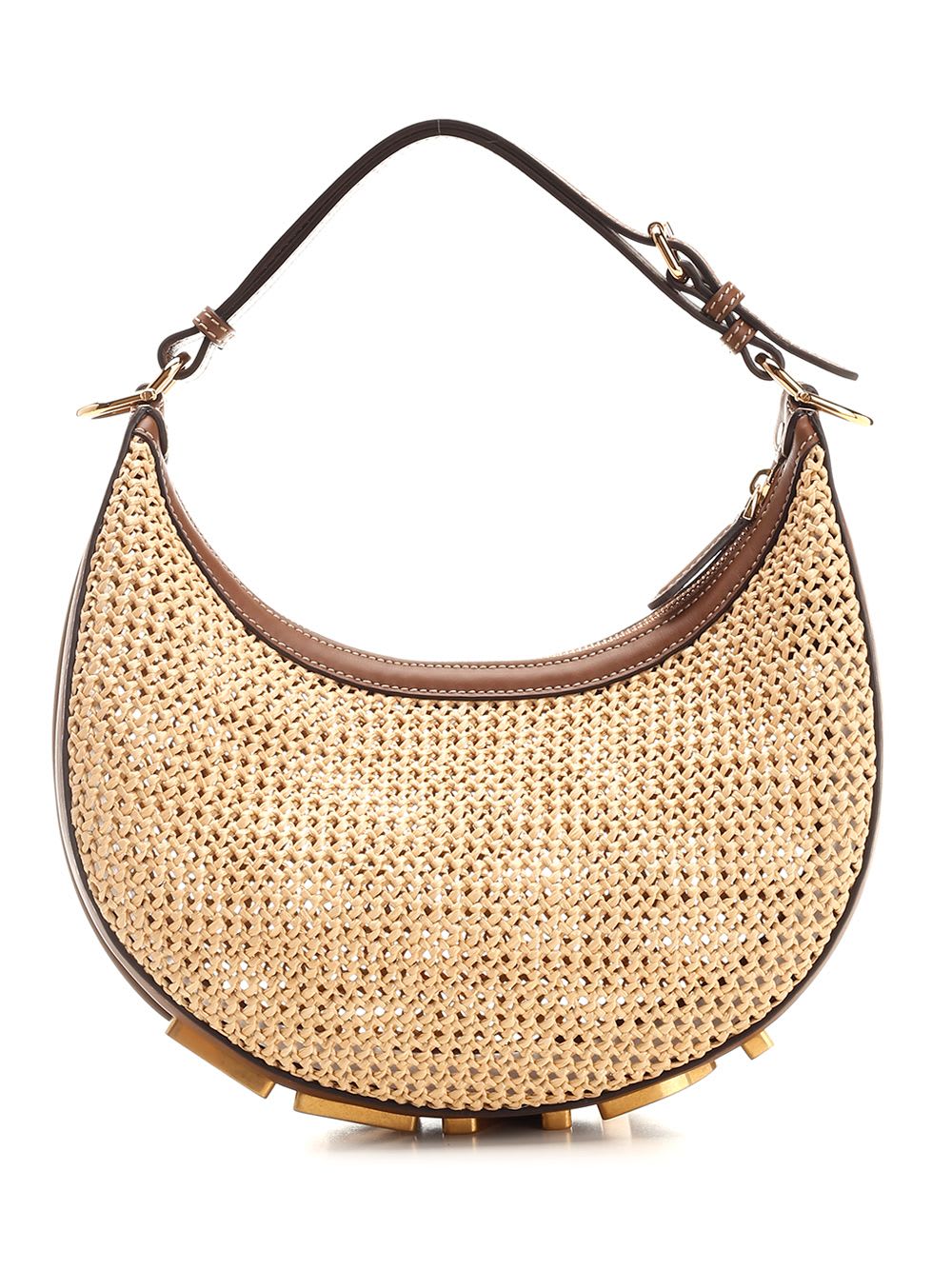 Shop Fendi Graphy Small Hobo Bag In Beige