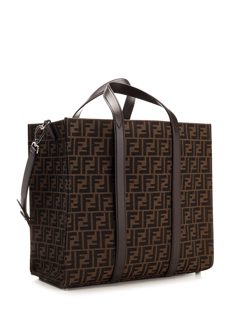 Shop Fendi Ff Jacquard Shopper In Brown