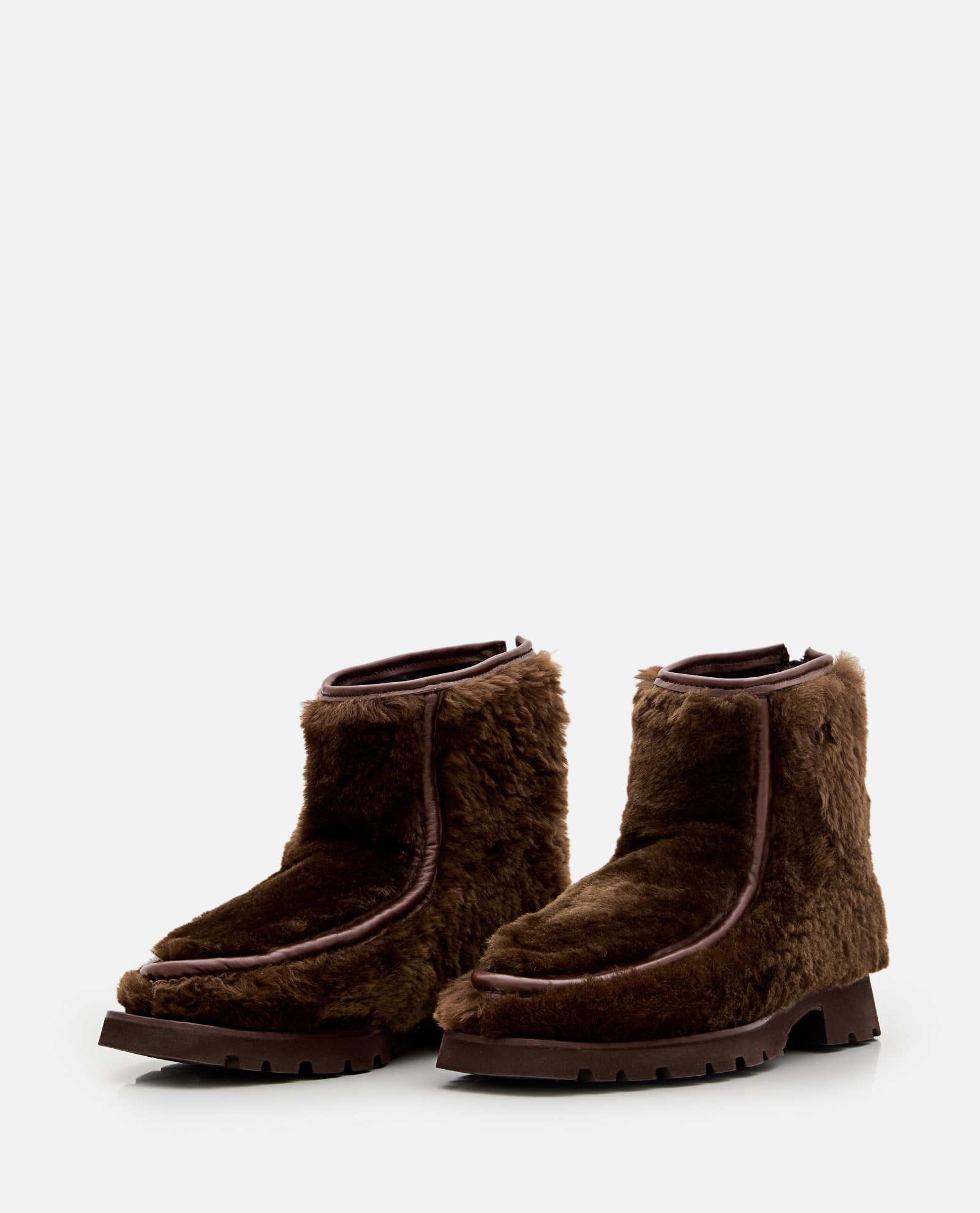 Shop Hereu Armenta Low Zipped Boots In Brown