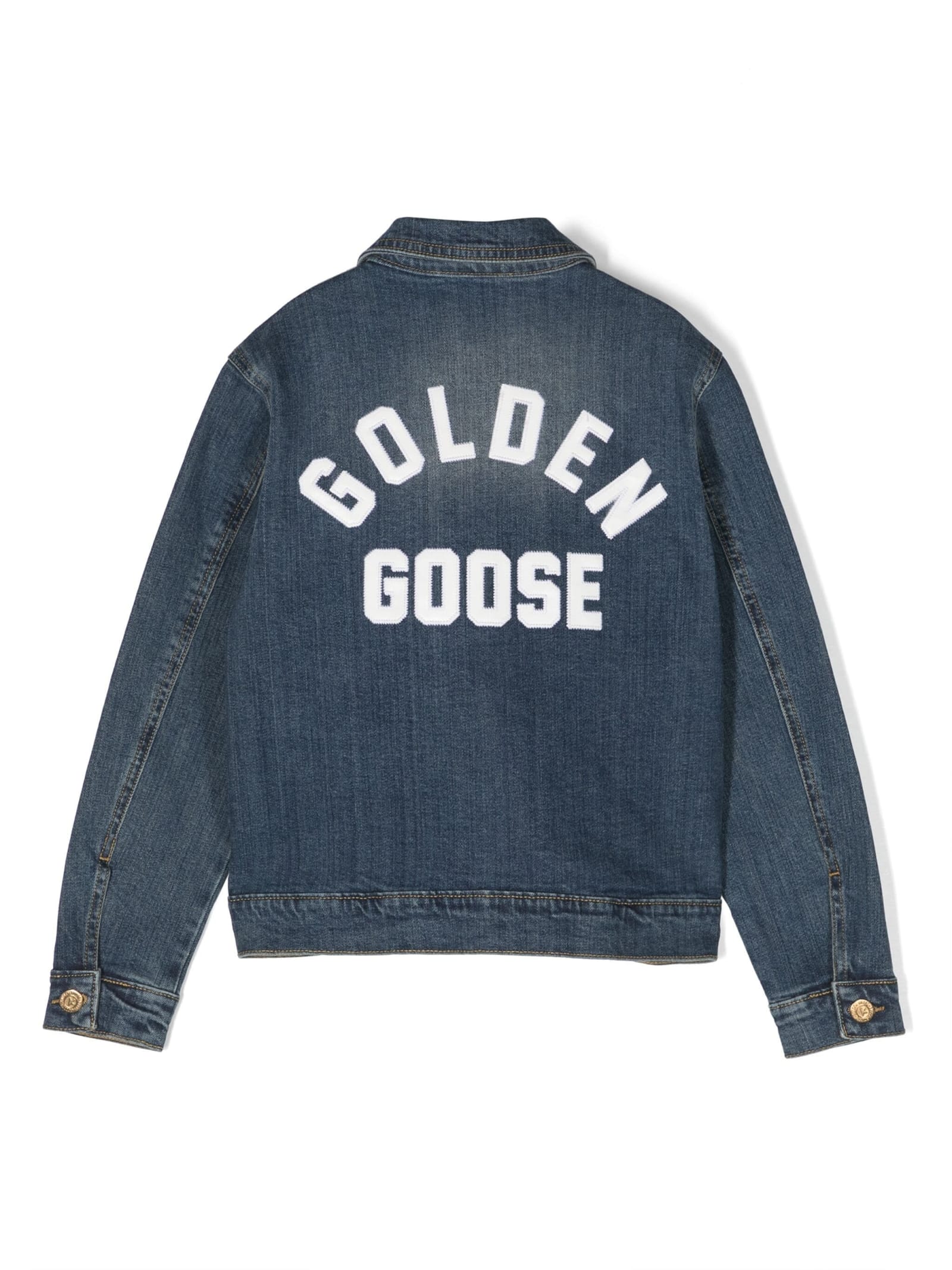 Shop Golden Goose Giacca Denim Con Applicazione In Blue