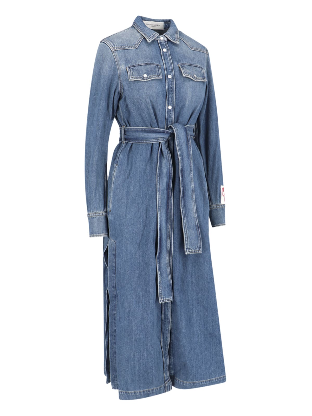 Golden Goose Shirt Dress In Denim In Blue