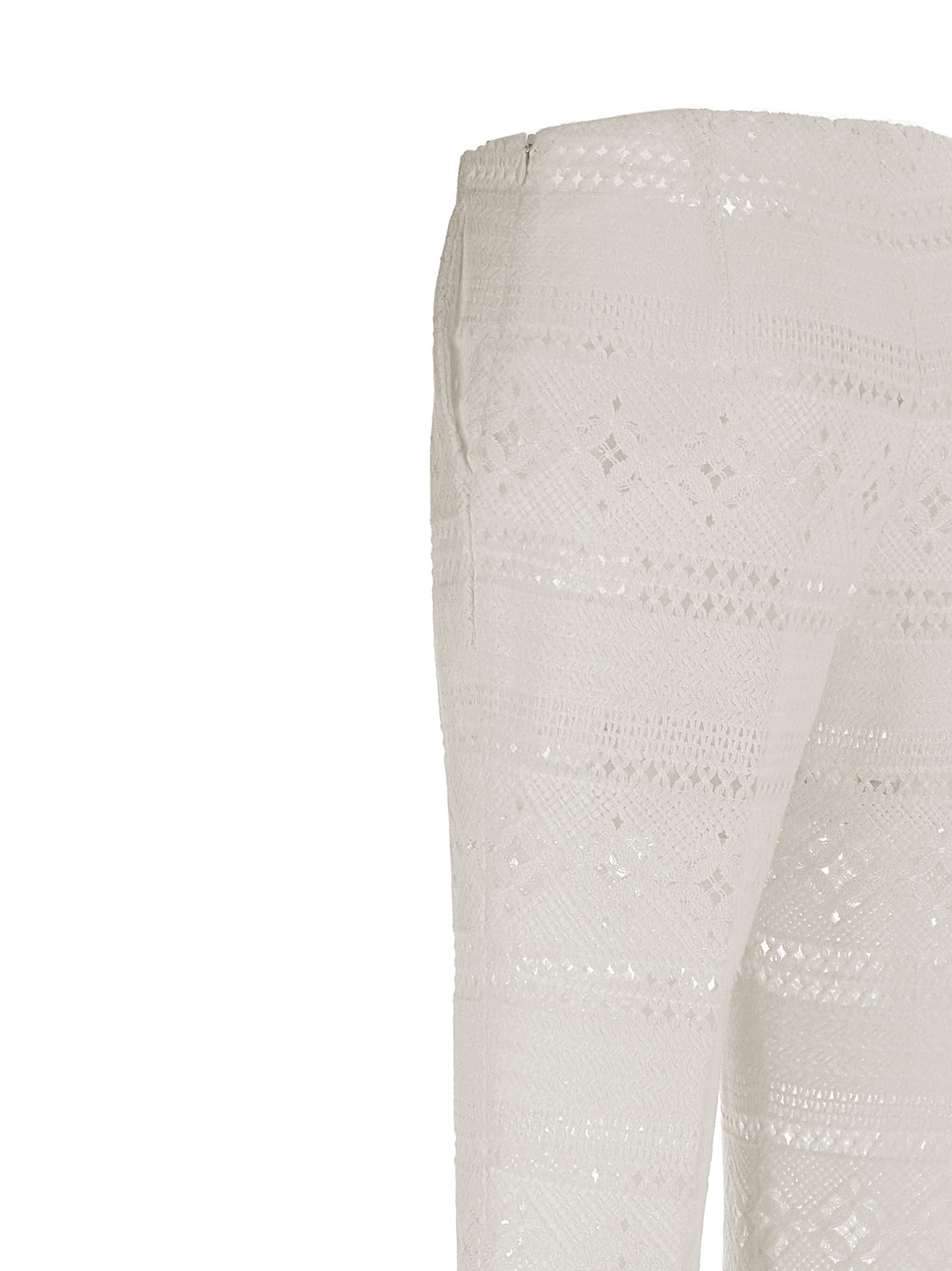 Shop Ermanno Scervino Lace Trousers In White