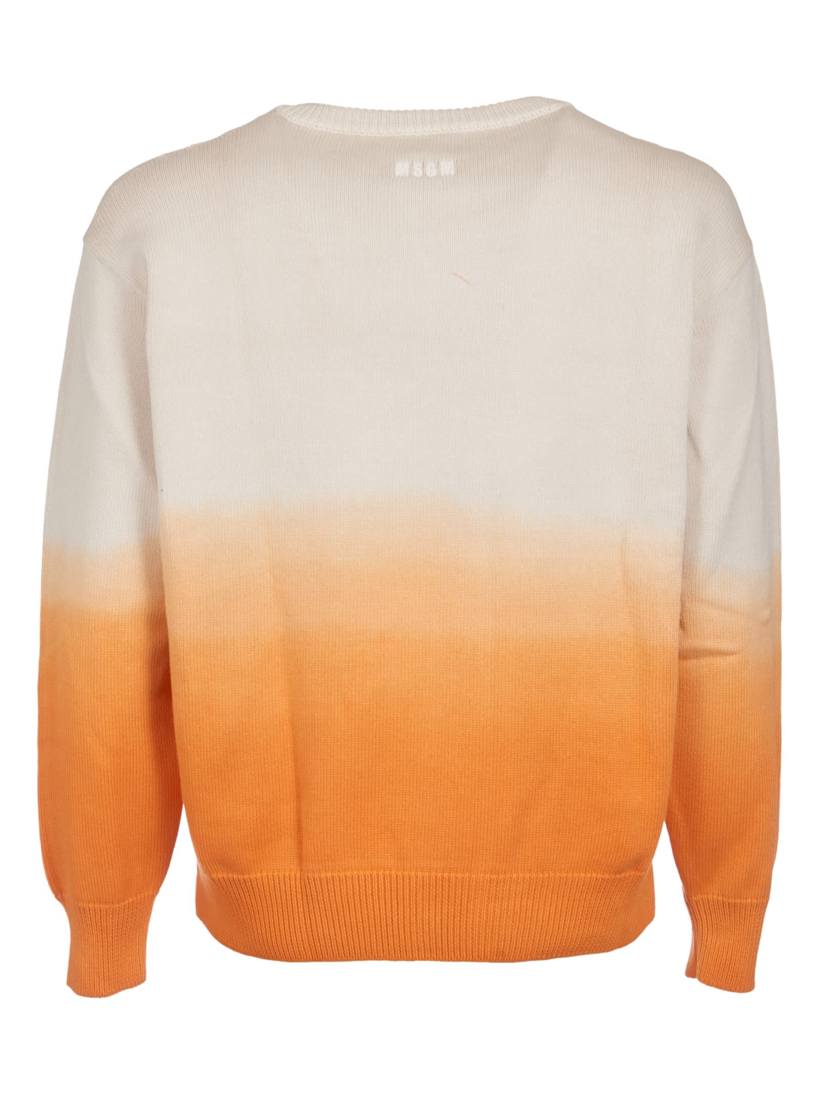 Shop Msgm Ombre Effect Sweatshirt In Beige