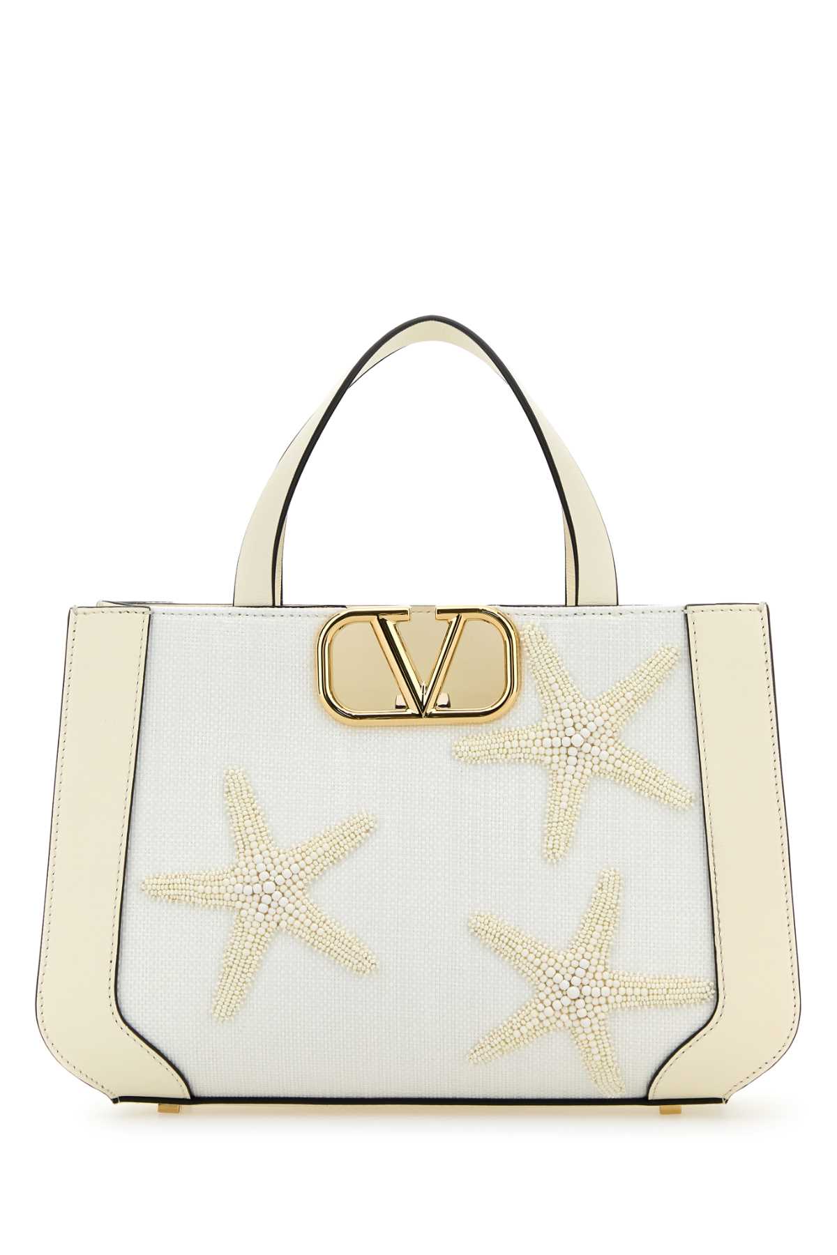 Shop Valentino White Fabric  Garavani Escape Handbag In Ivory