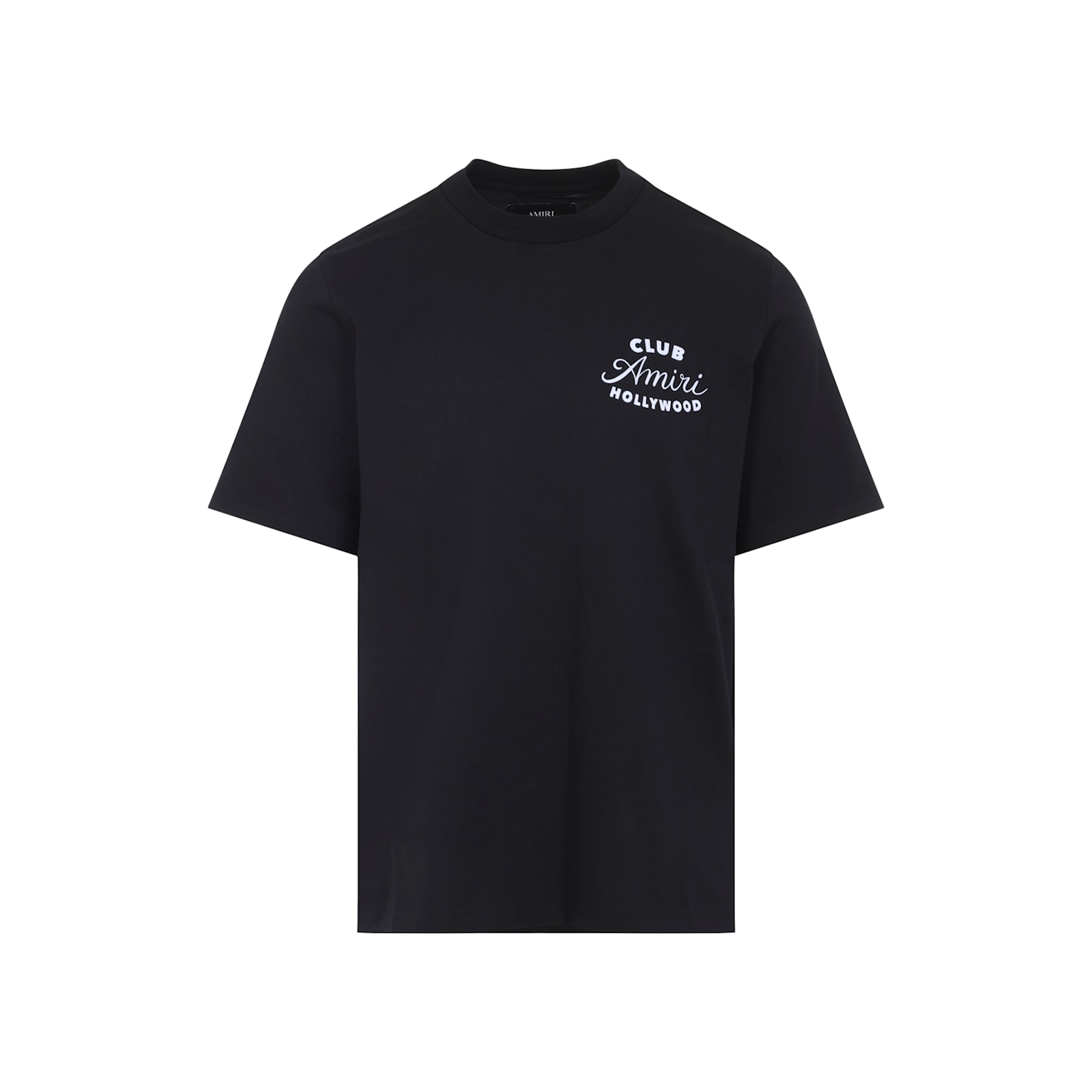 Amiri Black Crewneck T-shirt With Logo Lettering On The Front And Maxi Logo Print On The Rear In Cotton Ma In Black