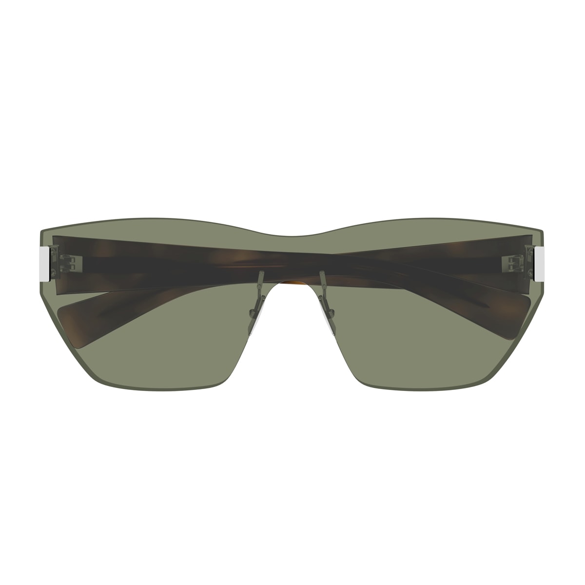Shop Saint Laurent Sl 755 Linea Corner Angle 002 Havana Green Sunglasses