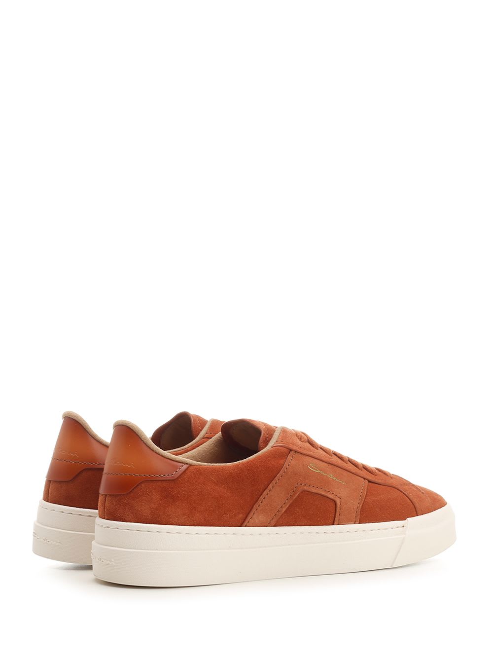 Shop Santoni Double Buckle Sneaker In Orange